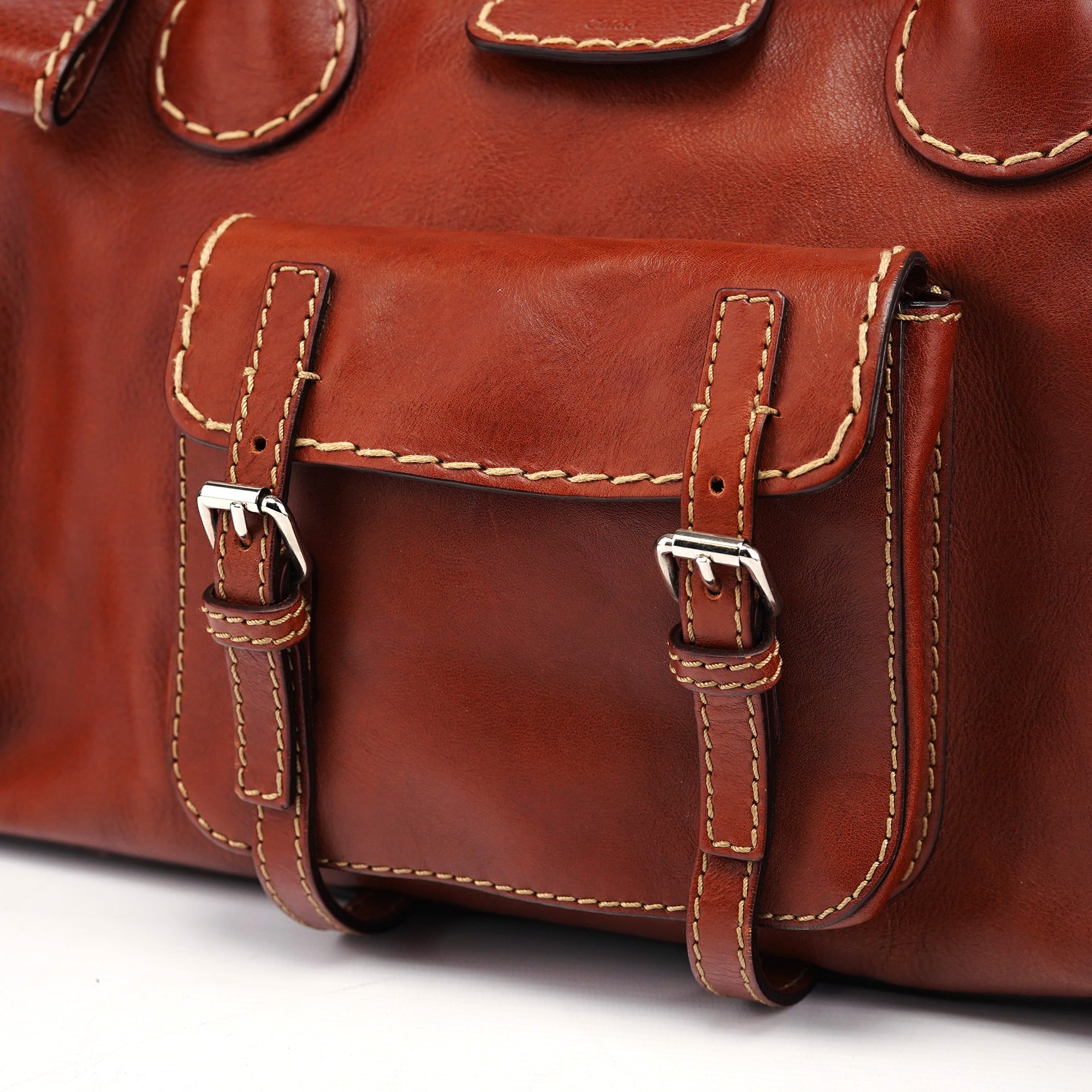 Brown Leather Edith Tote Bag