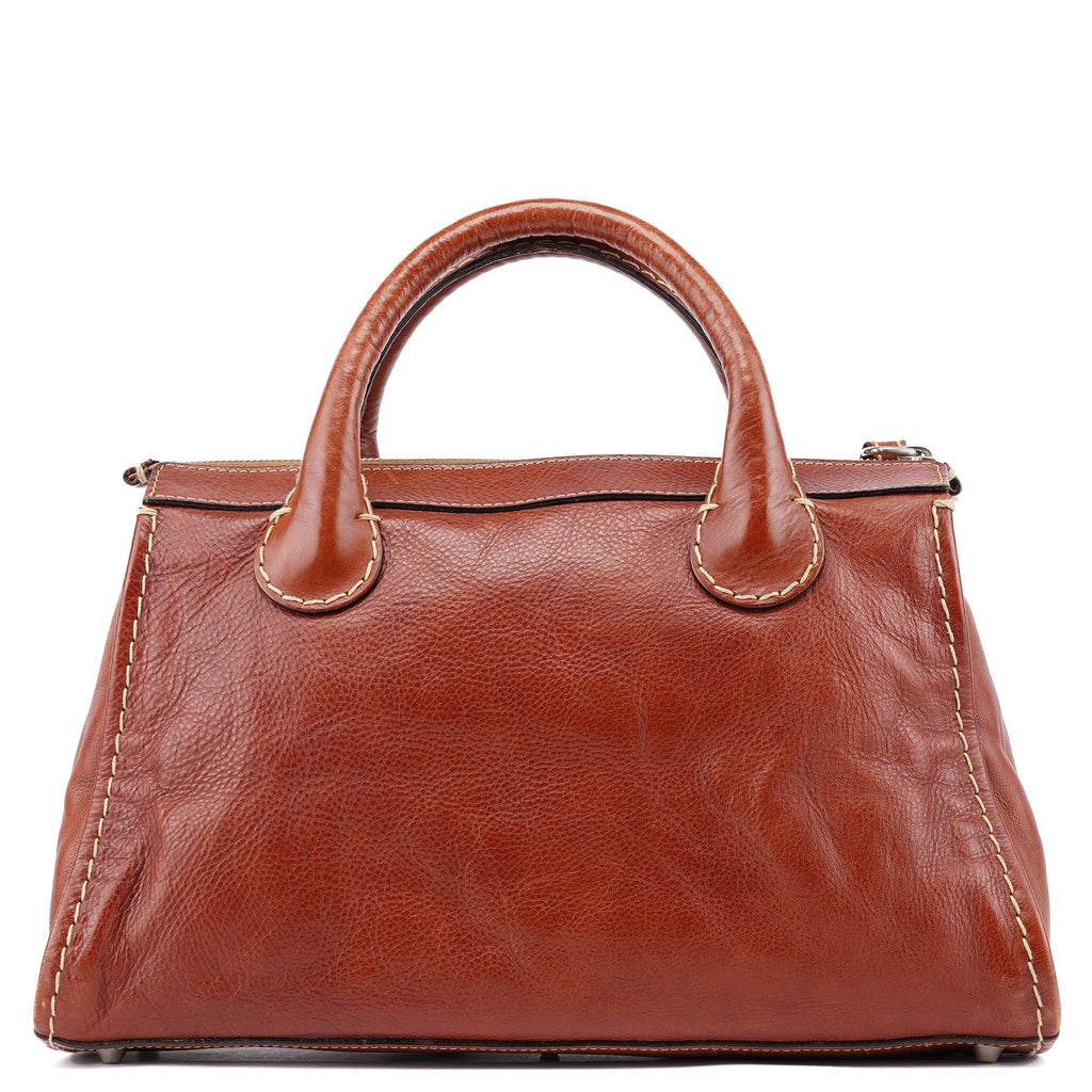 Brown Leather Edith Tote Bag