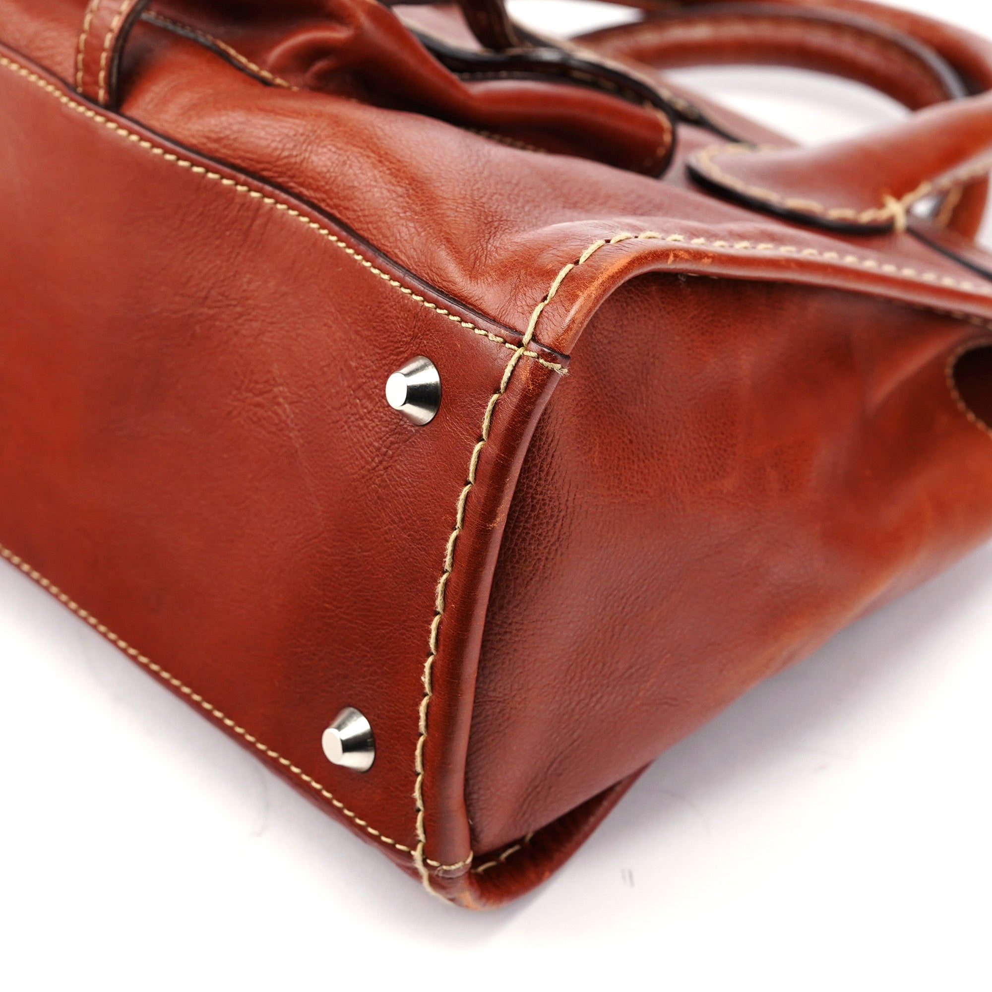 Brown Leather Edith Tote Bag