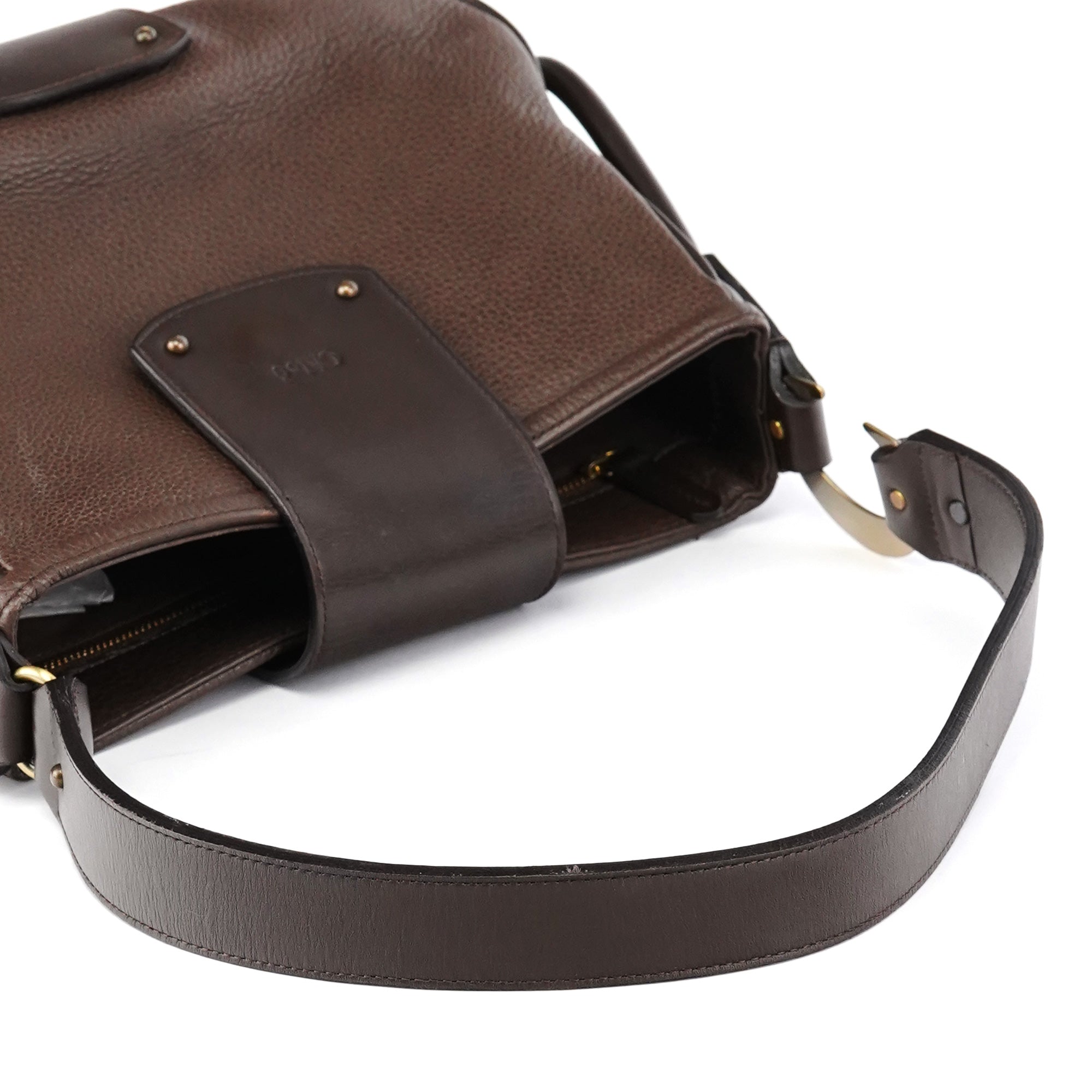 Brown Leather Hobo Shoulder Bag