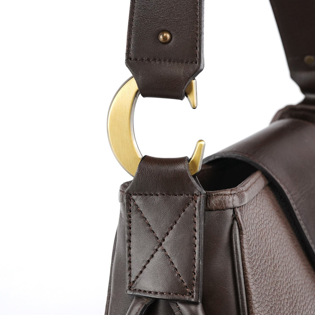 Brown Leather Hobo Shoulder Bag
