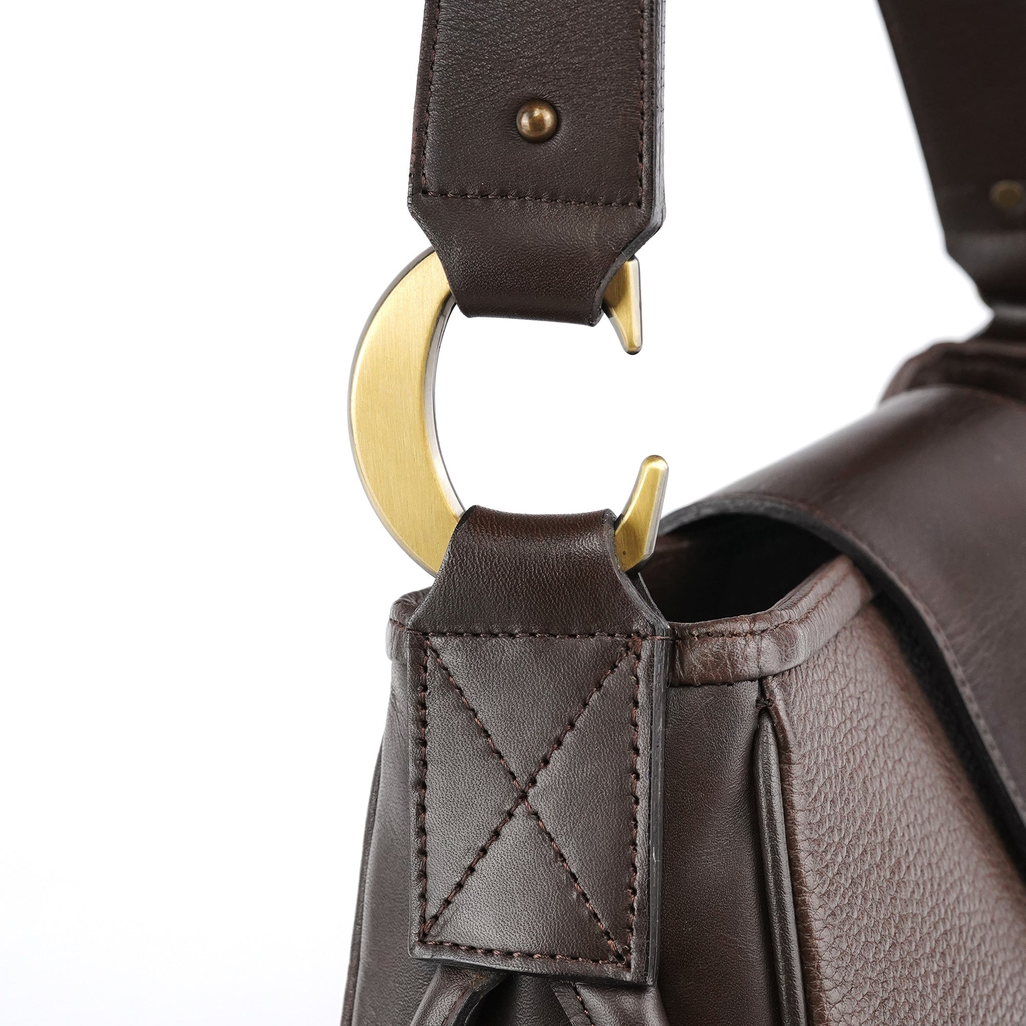 Brown Leather Hobo Shoulder Bag