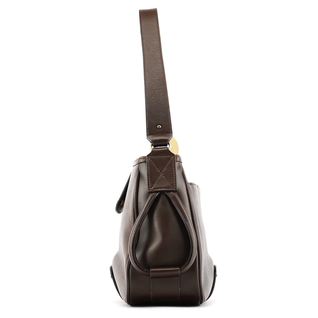 Brown Leather Hobo Shoulder Bag
