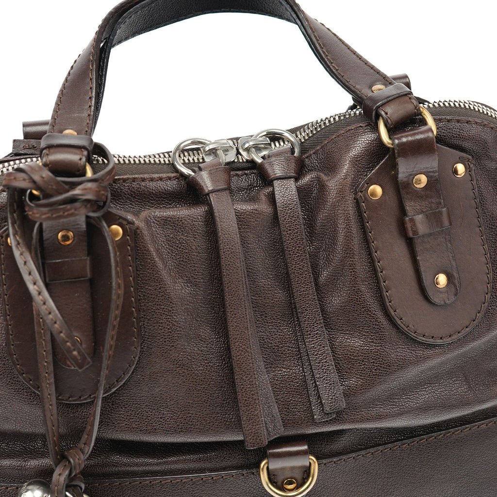 Brown Leather Kerala Tote Bag