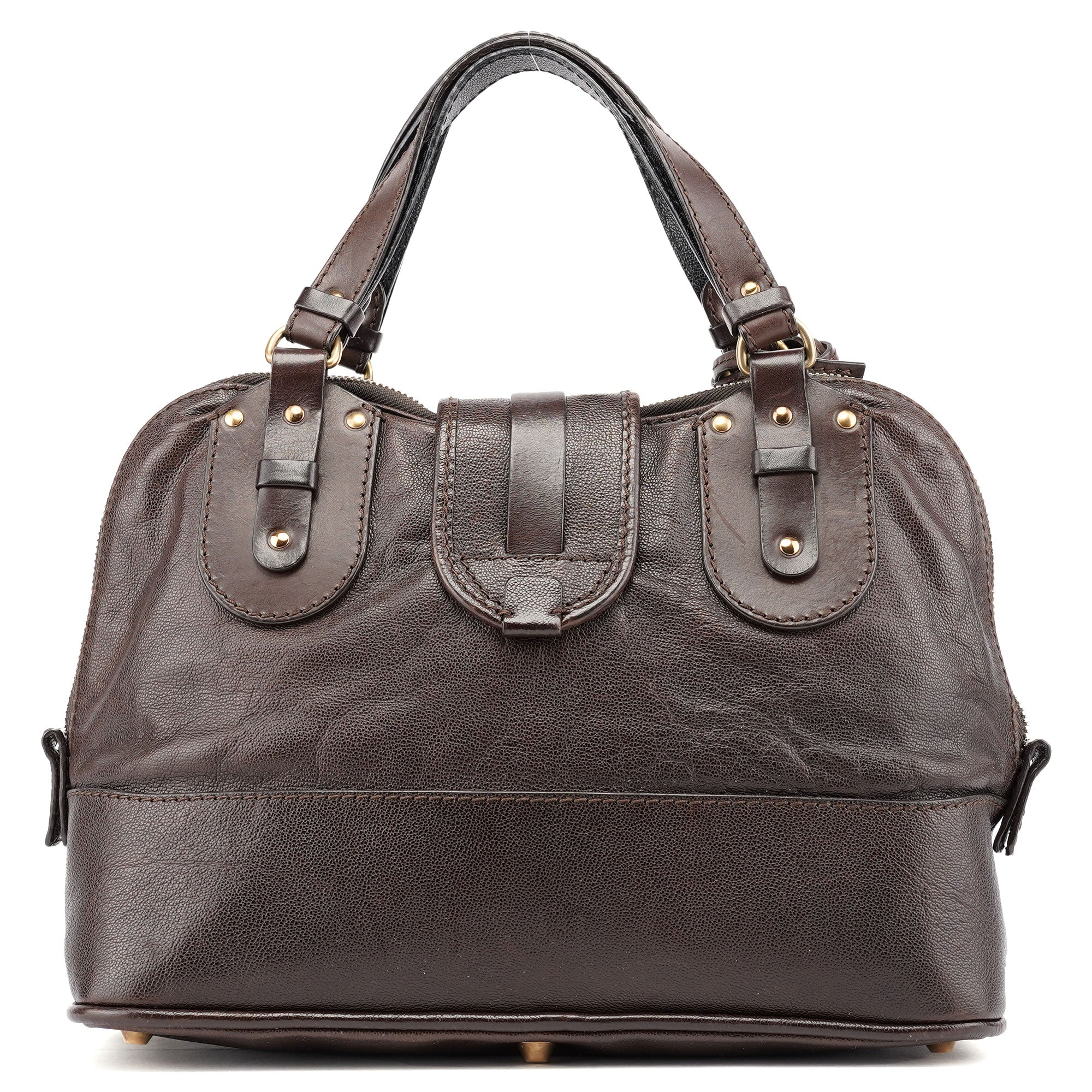 Brown Leather Kerala Tote Bag