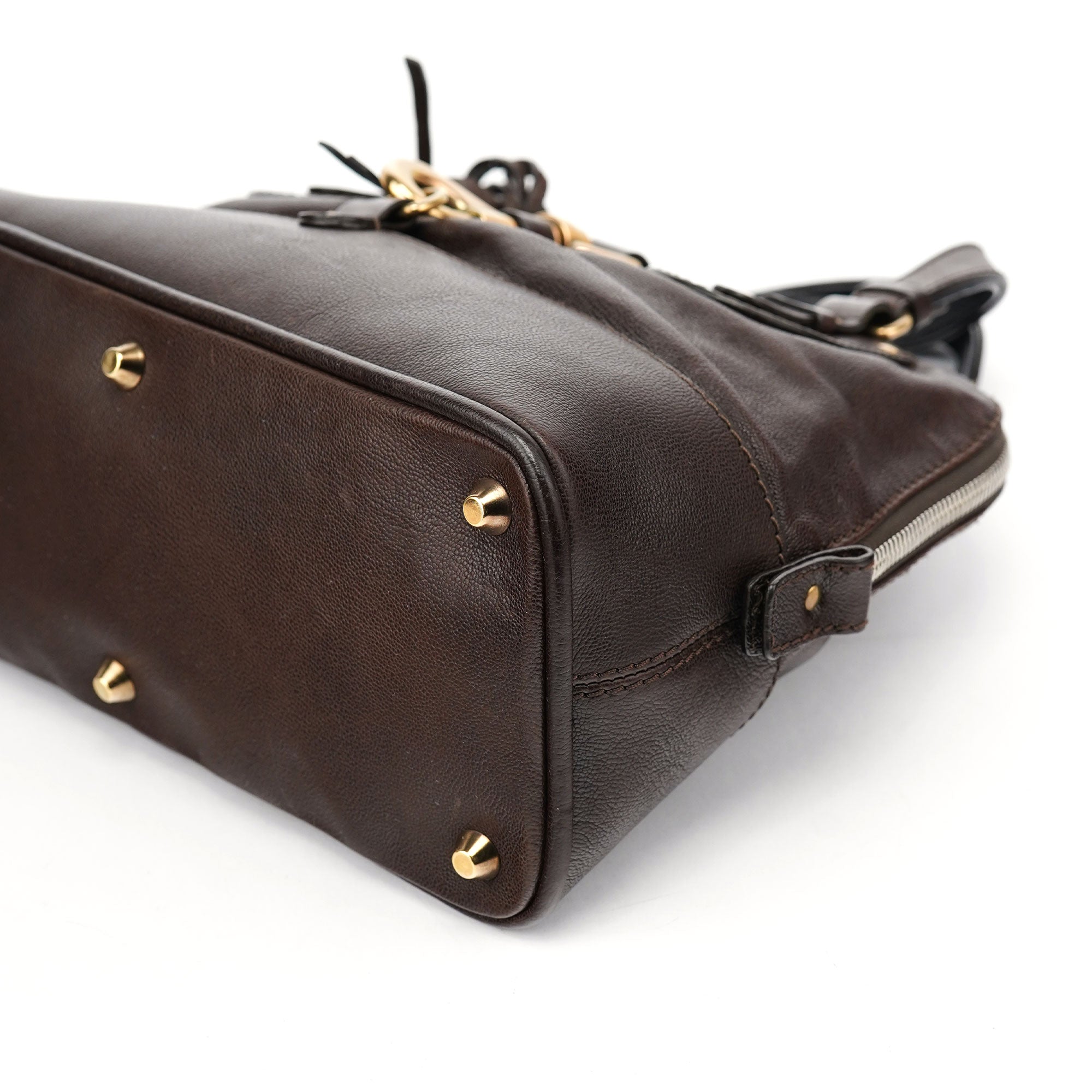 Brown Leather Kerala Tote Bag