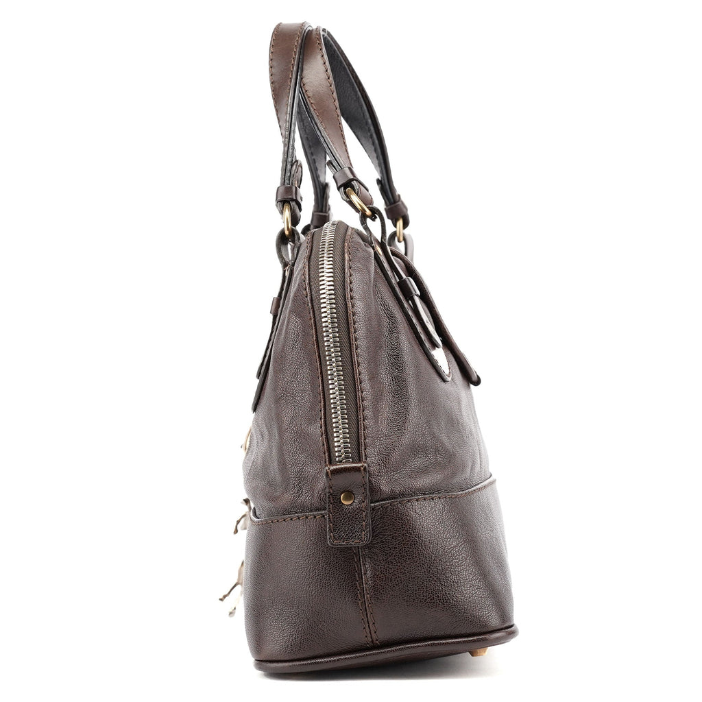 Brown Leather Kerala Tote Bag