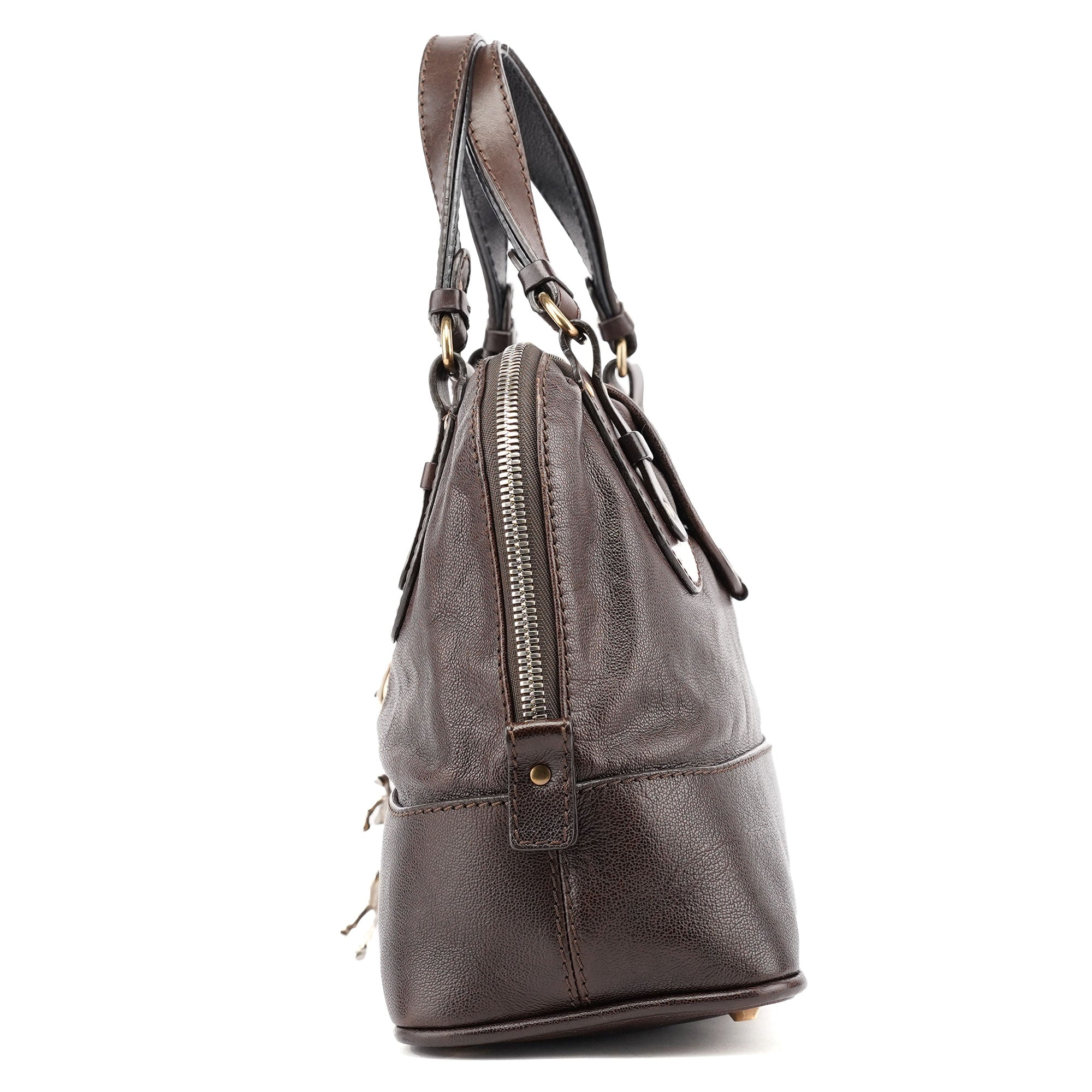 Brown Leather Kerala Tote Bag