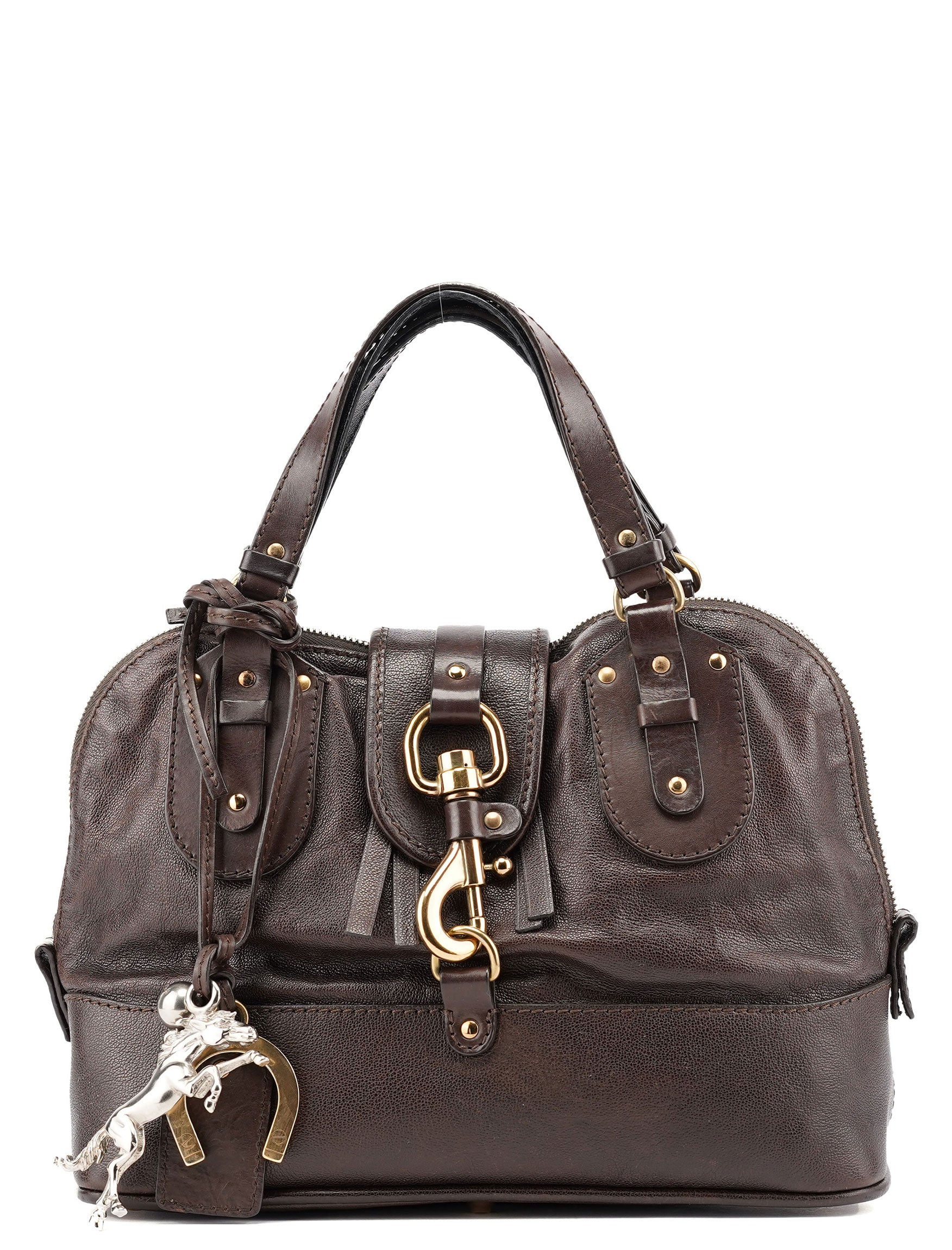 Brown Leather Kerala Tote Bag