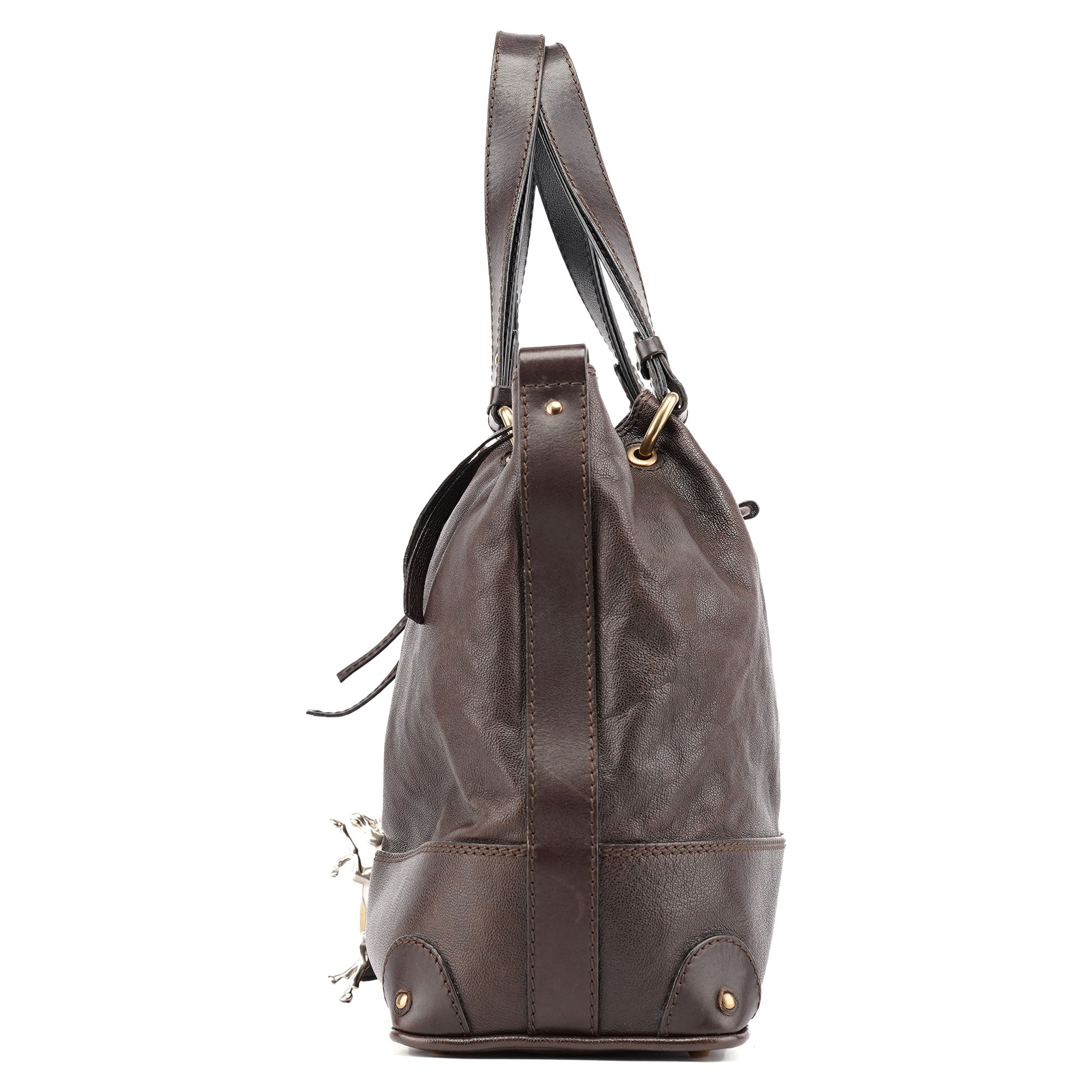Brown Leather Kerala Tote Bag