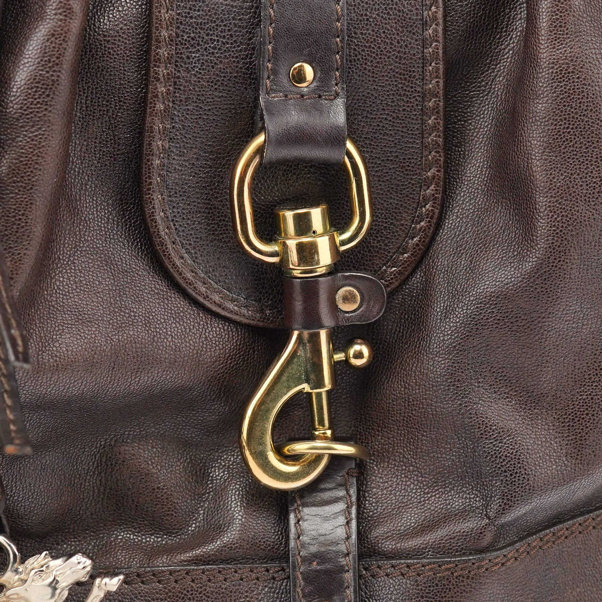 Brown Leather Kerala Tote Bag