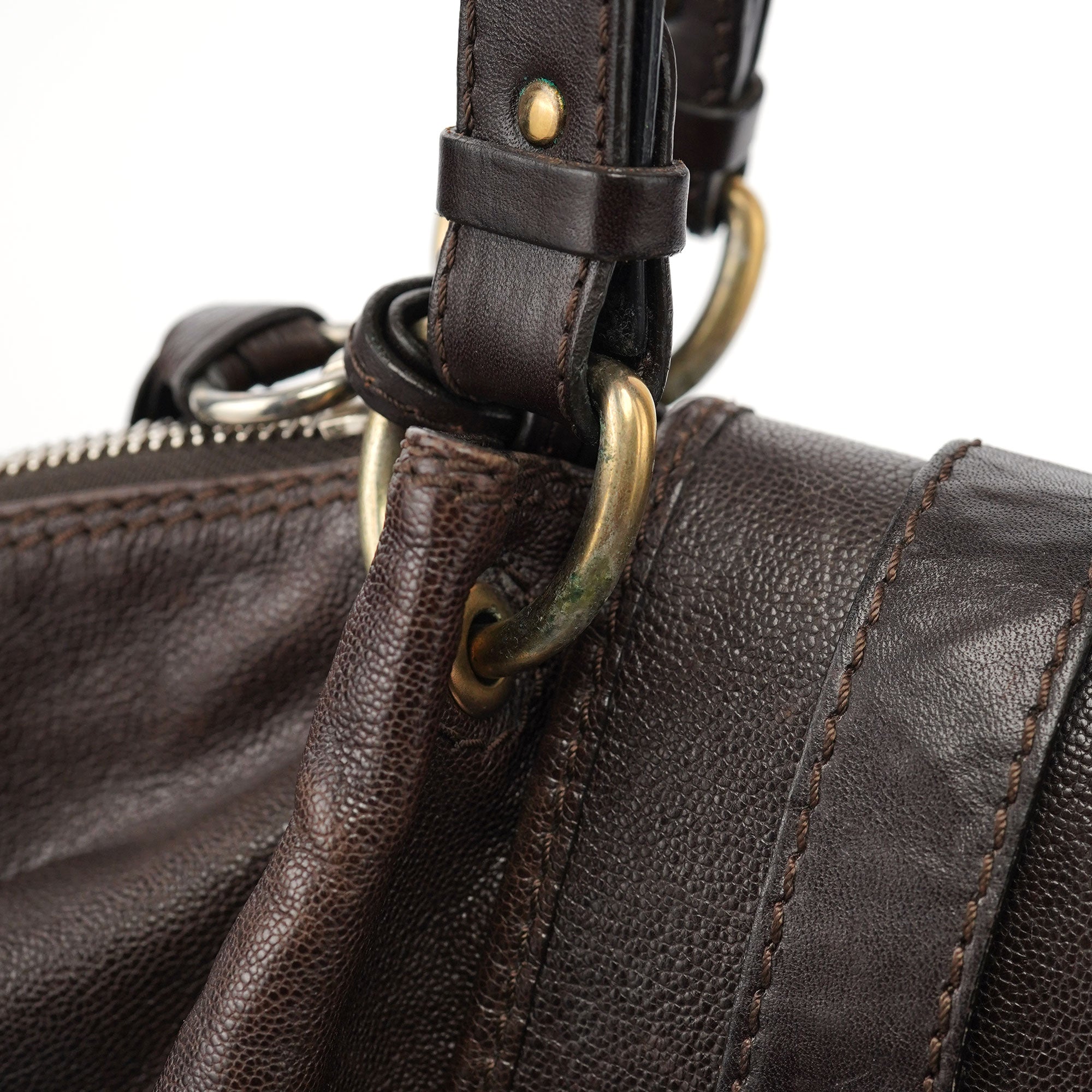 Brown Leather Kerala Tote Bag