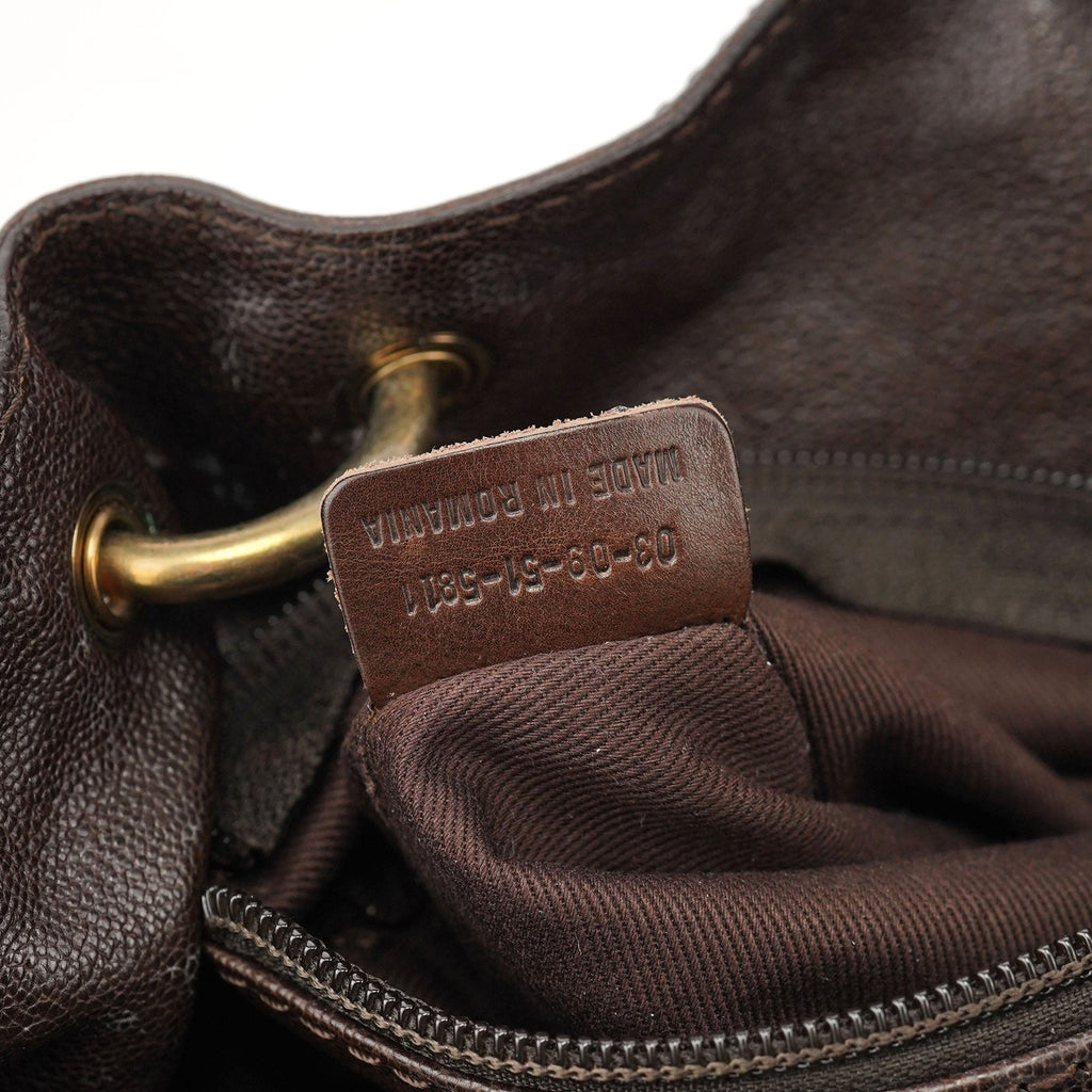 Brown Leather Kerala Tote Bag