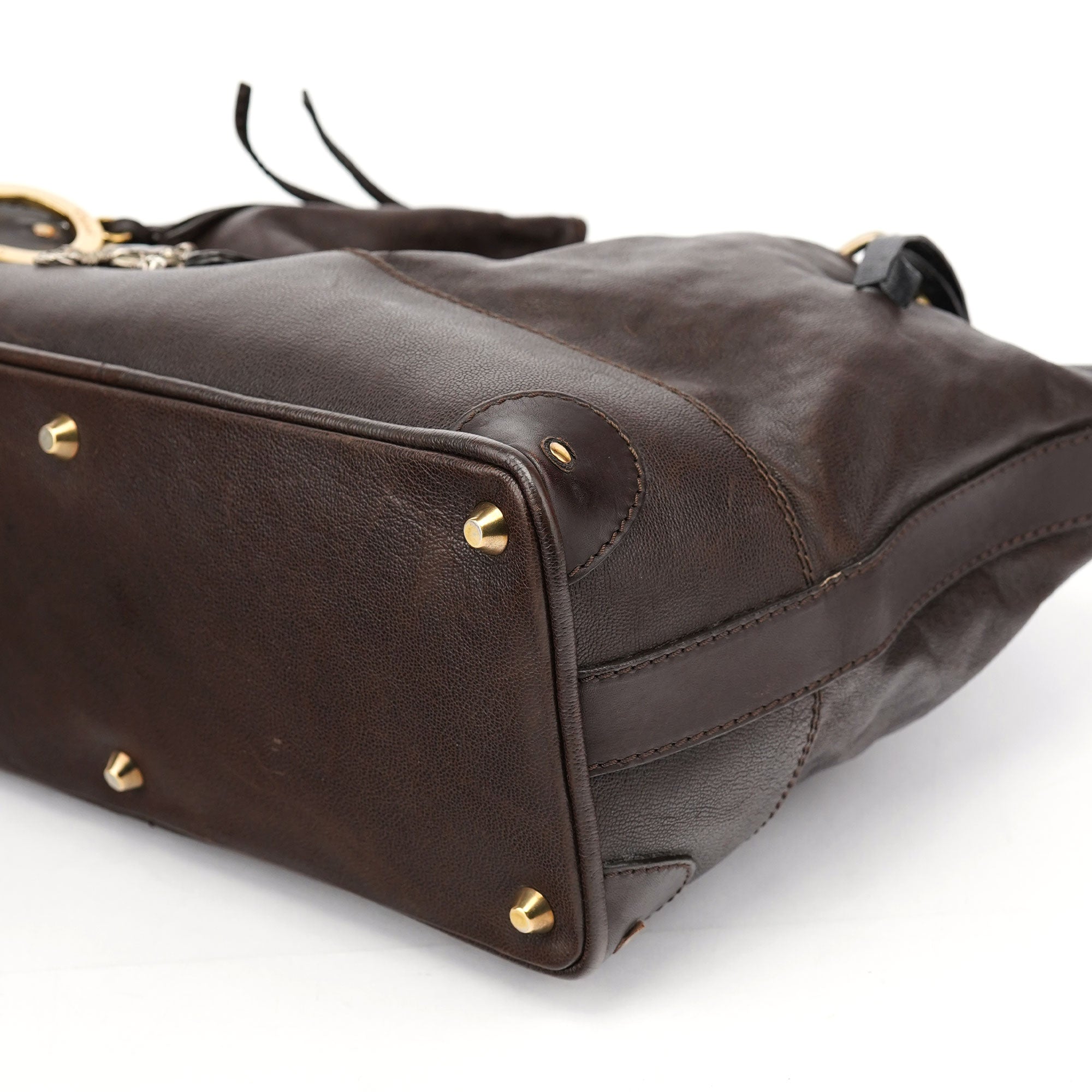 Brown Leather Kerala Tote Bag