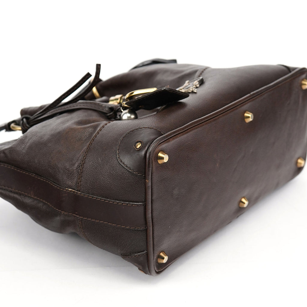 Brown Leather Kerala Tote Bag