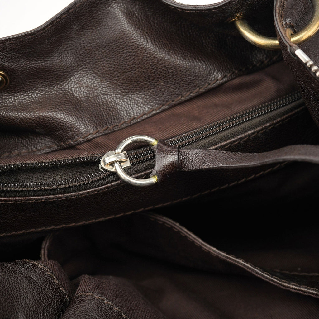 Brown Leather Kerala Tote Bag