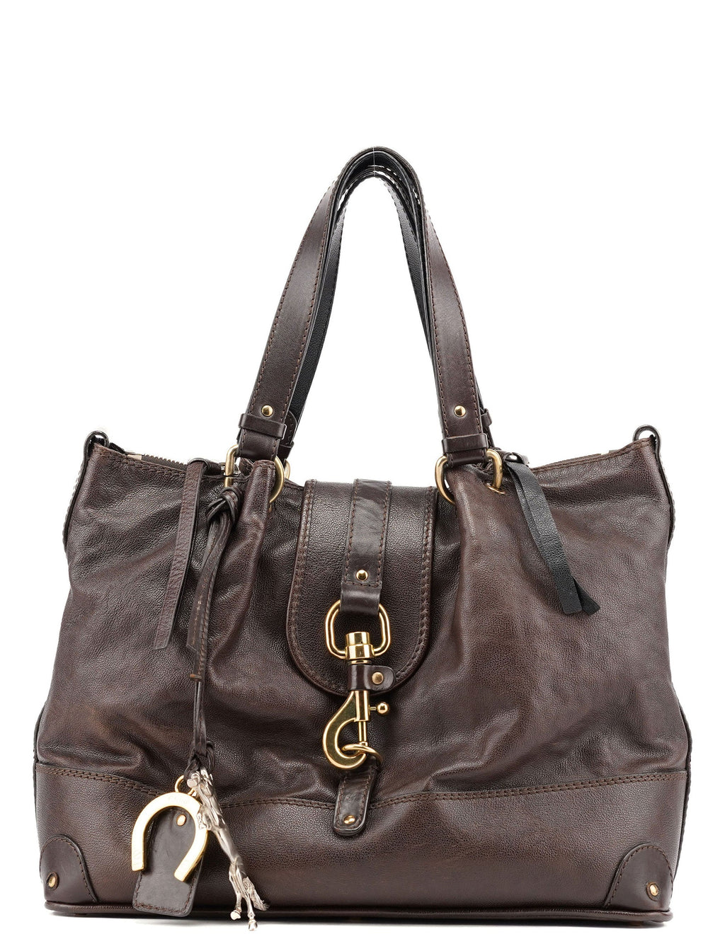 Brown Leather Kerala Tote Bag