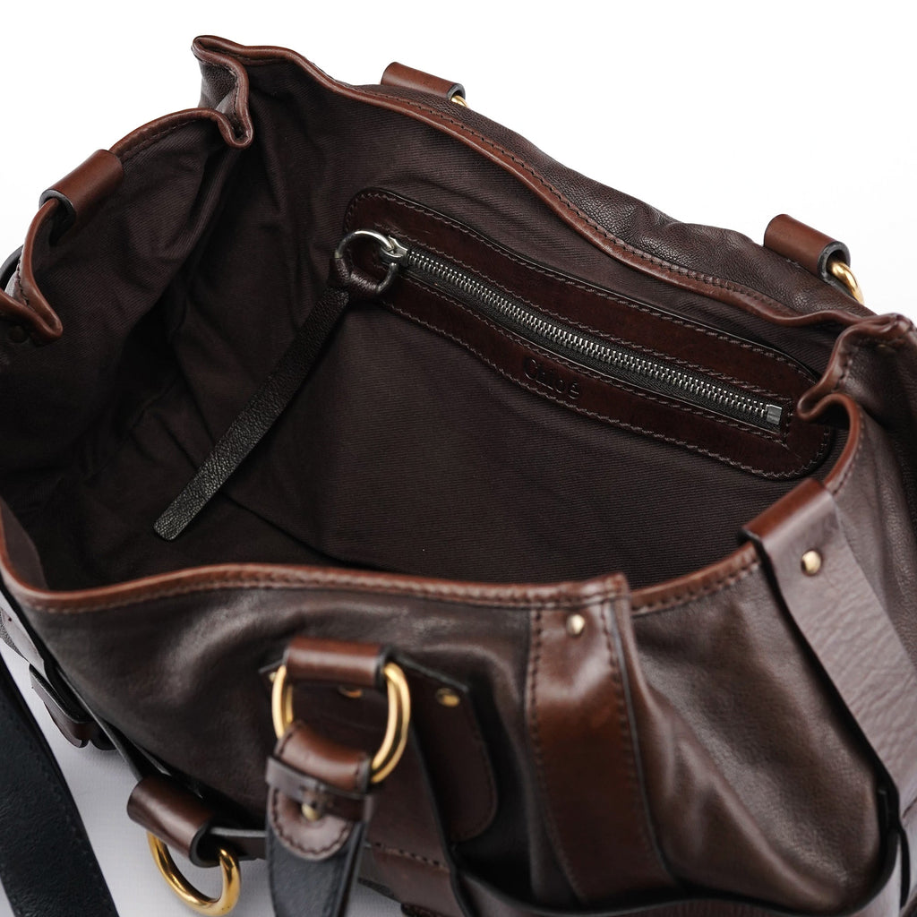 Brown Leather Kerala Tote Bag