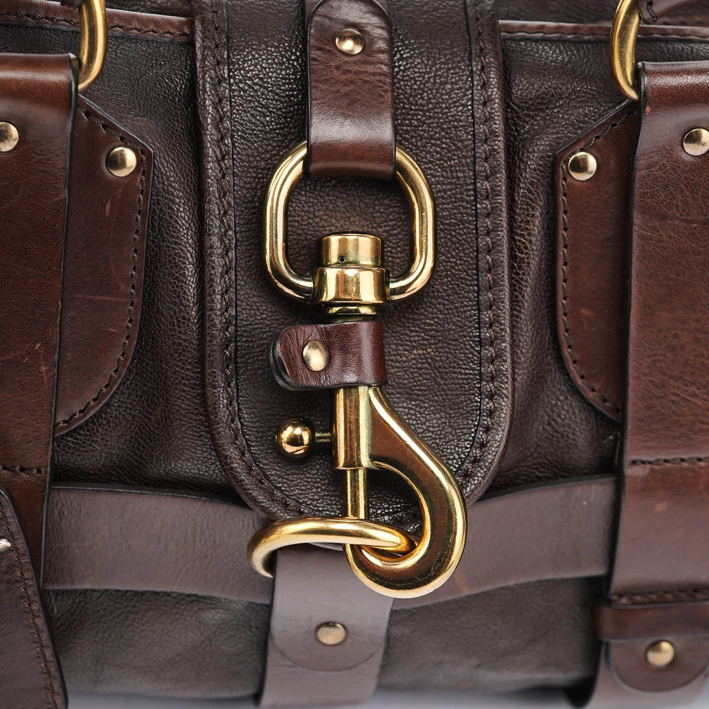 Brown Leather Kerala Tote Bag