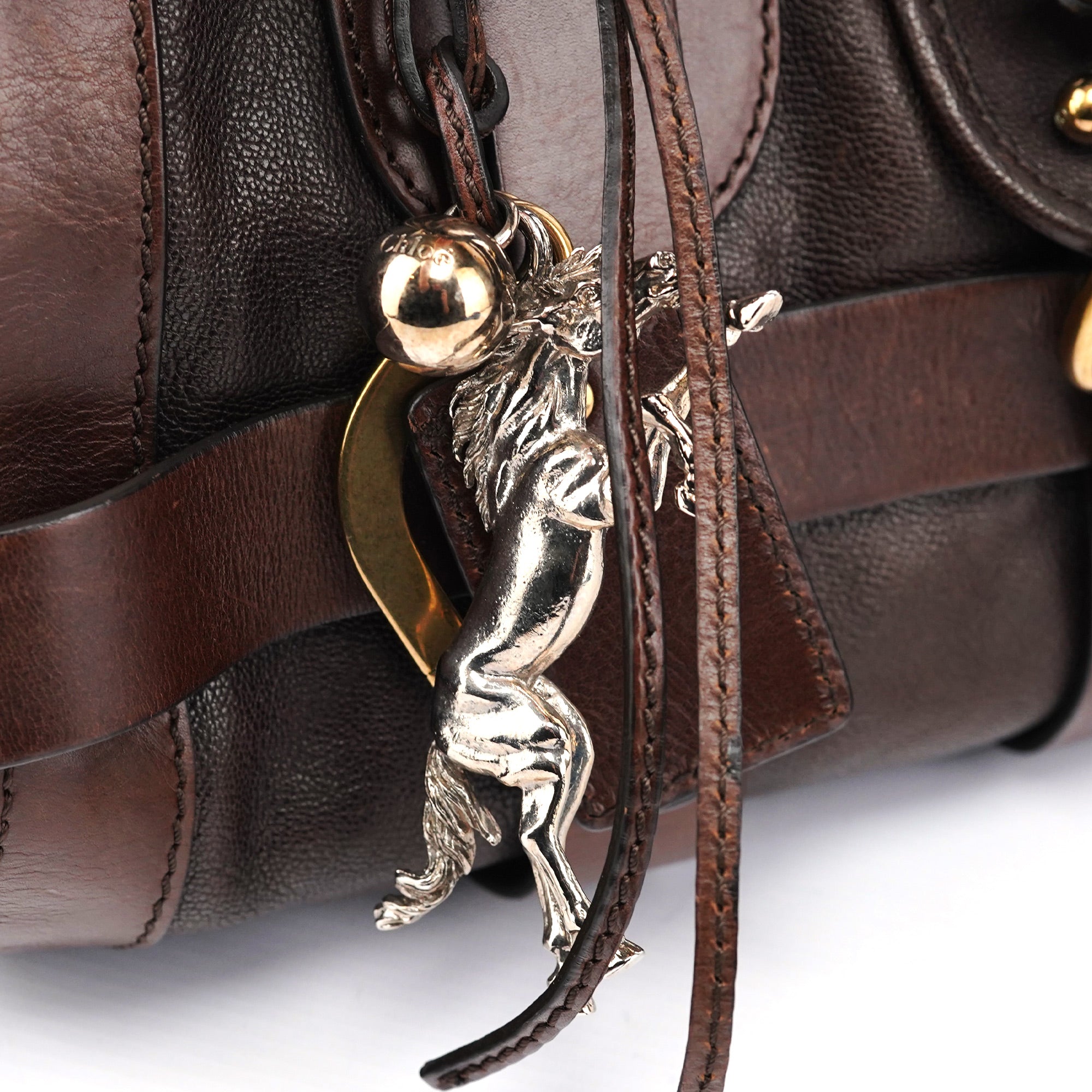 Brown Leather Kerala Tote Bag