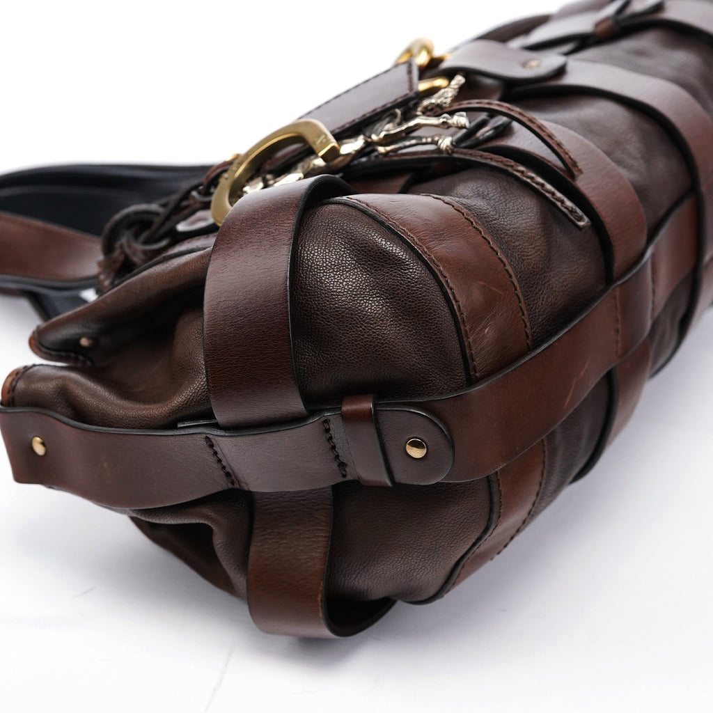 Brown Leather Kerala Tote Bag
