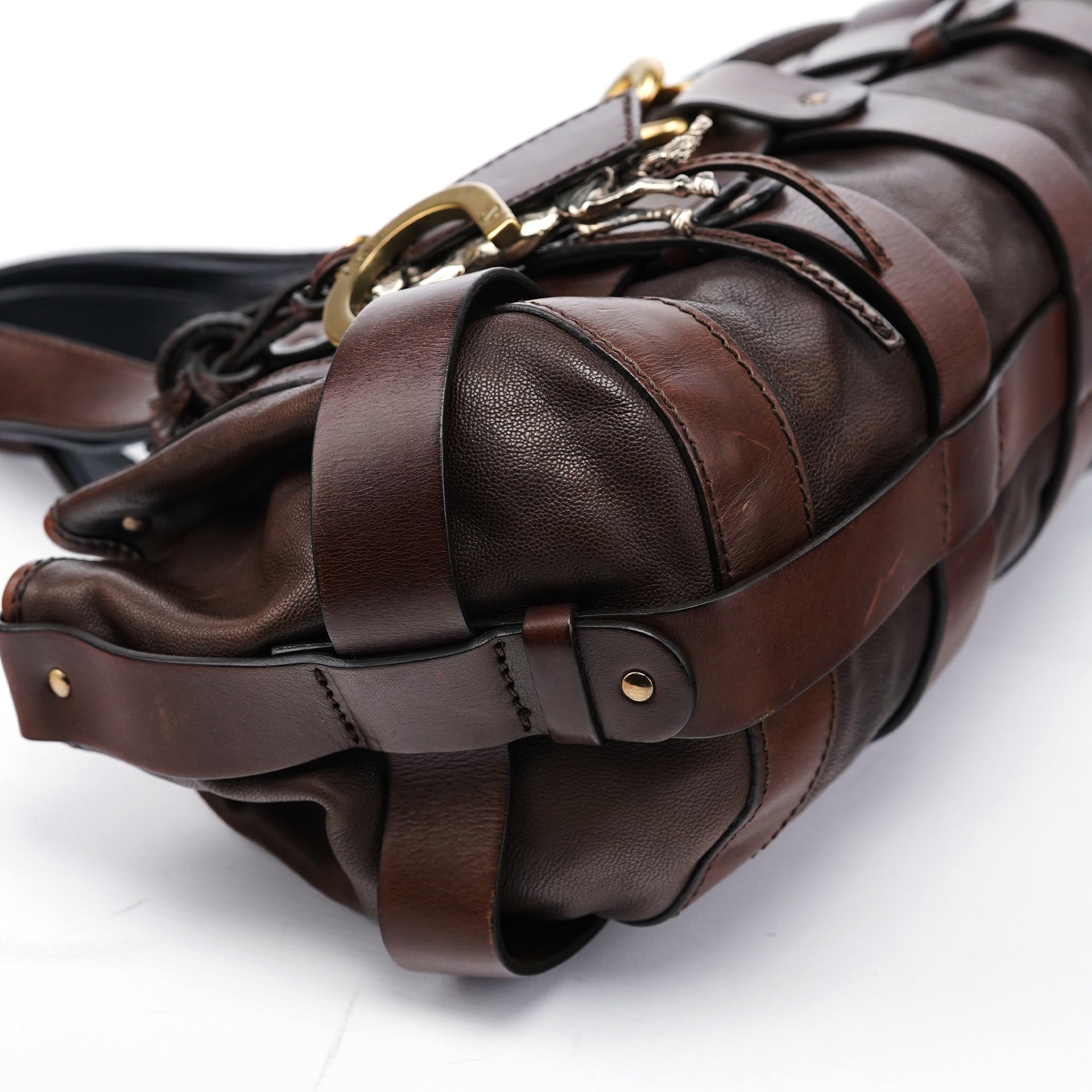 Brown Leather Kerala Tote Bag