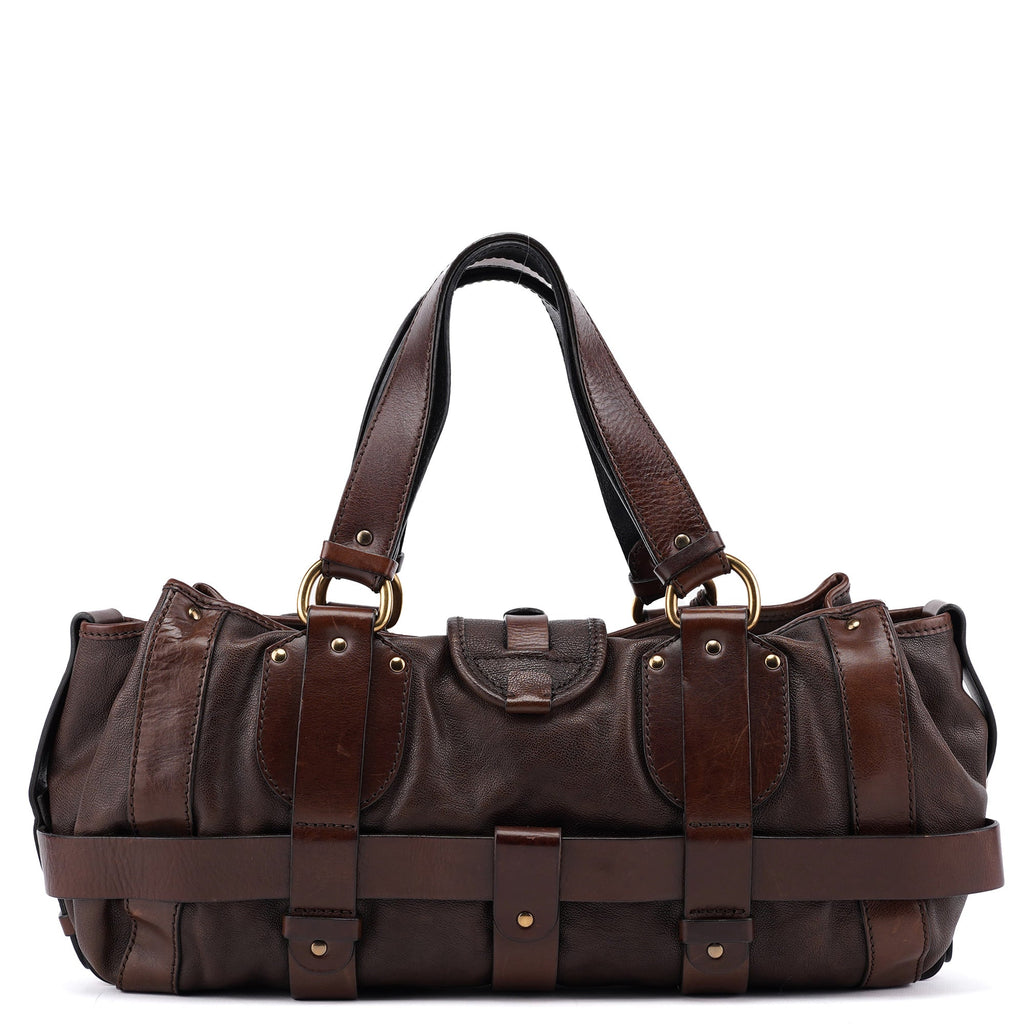 Brown Leather Kerala Tote Bag