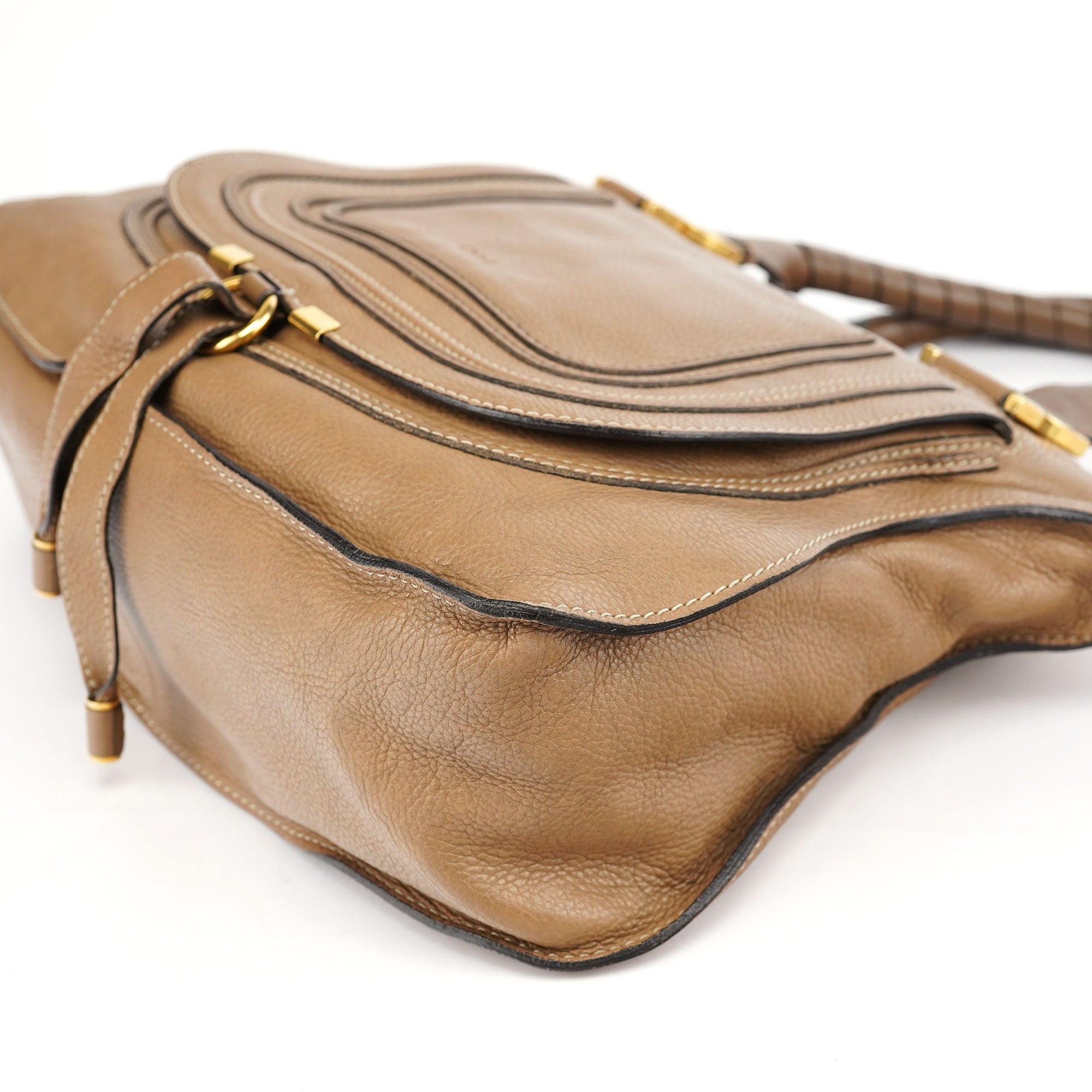 Brown Leather Marcie Handbag