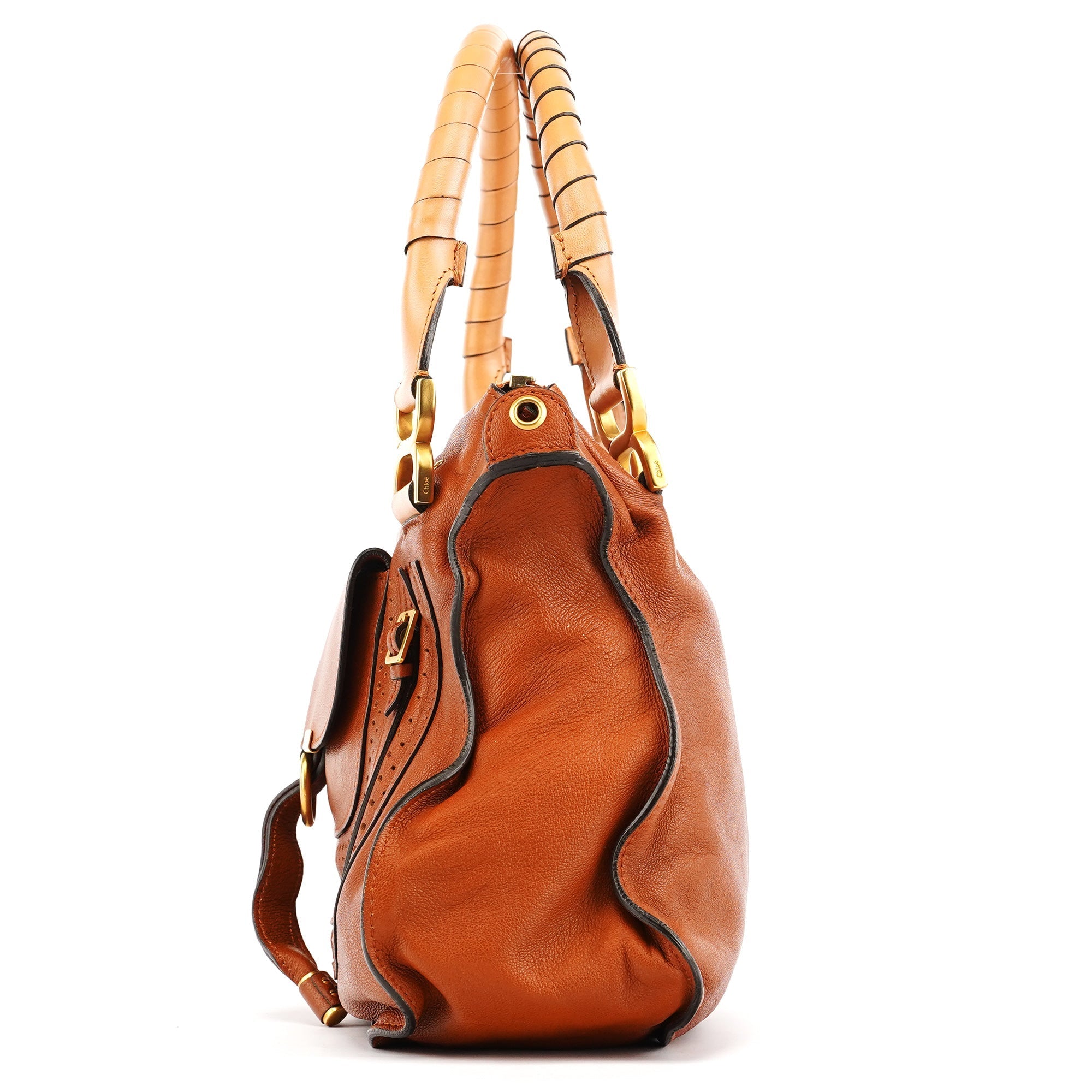 Brown Leather Marcie Pocket 2-Way Bag