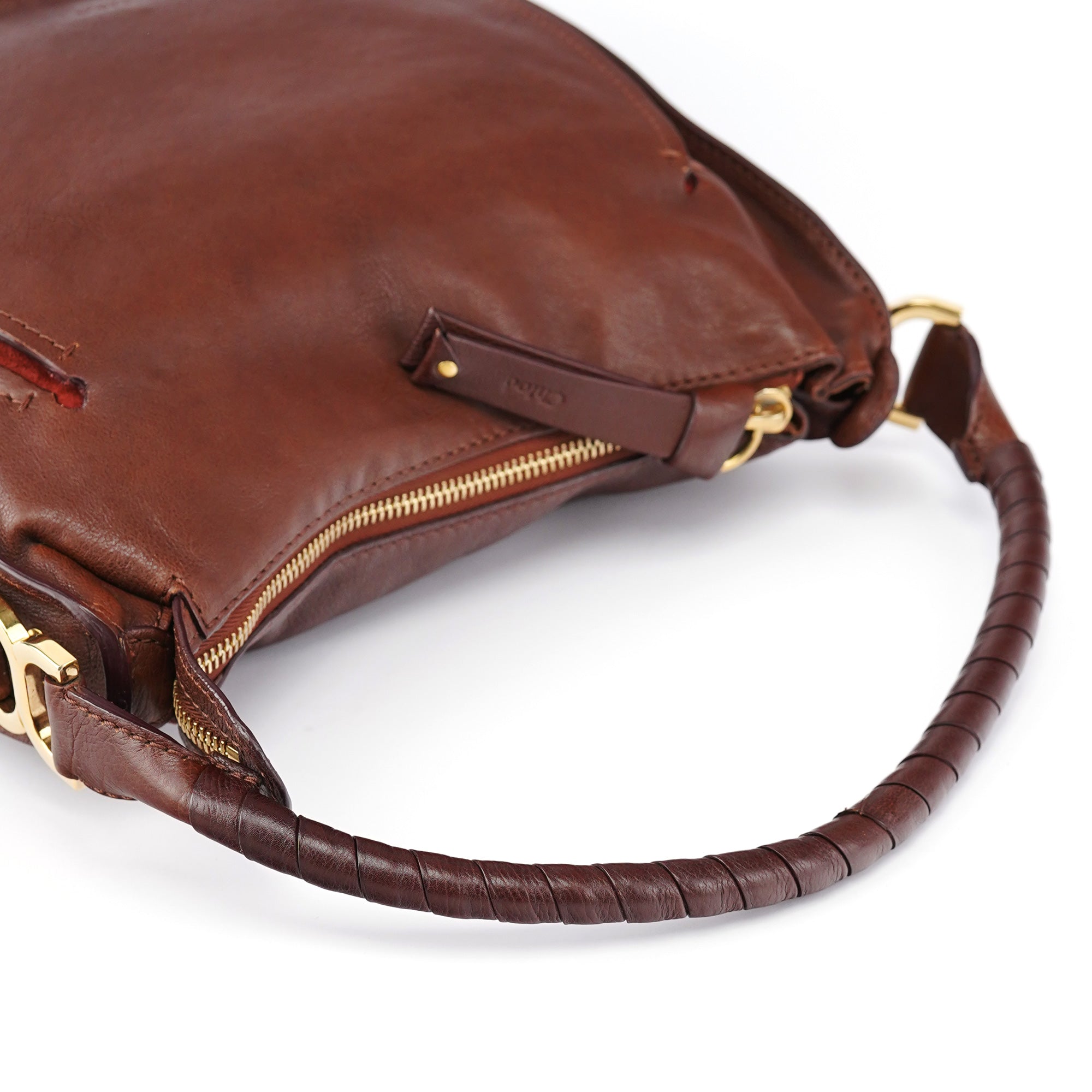 Brown Leather Marcie Shoulder Bag