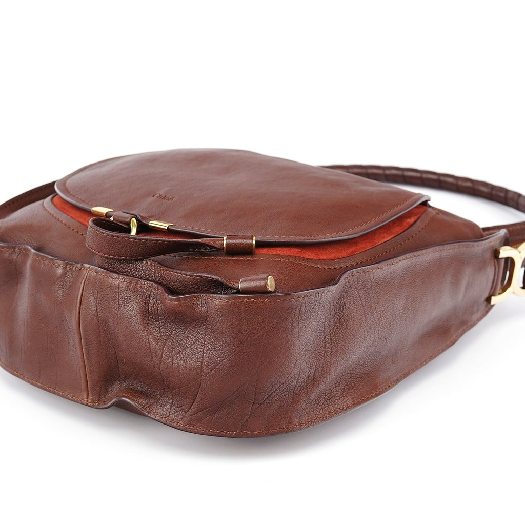 Brown Leather Marcie Shoulder Bag