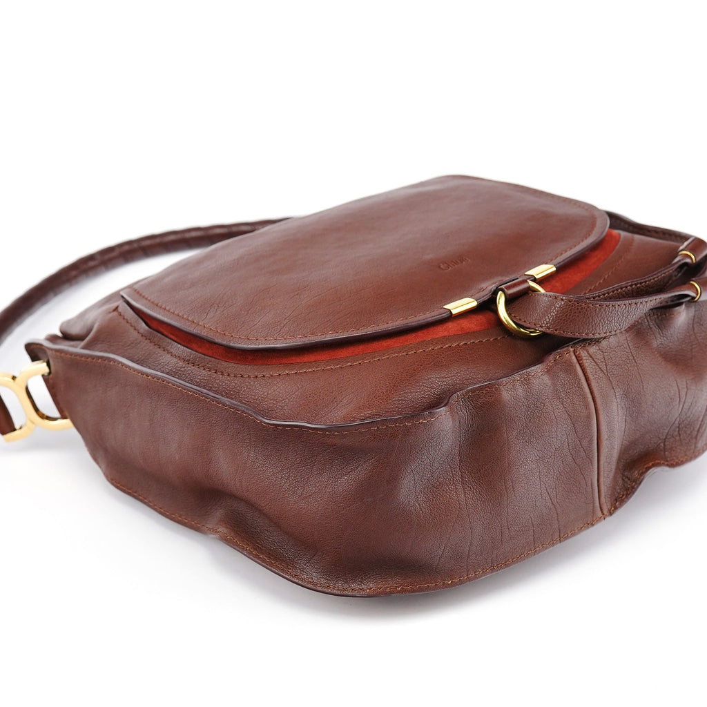 Brown Leather Marcie Shoulder Bag