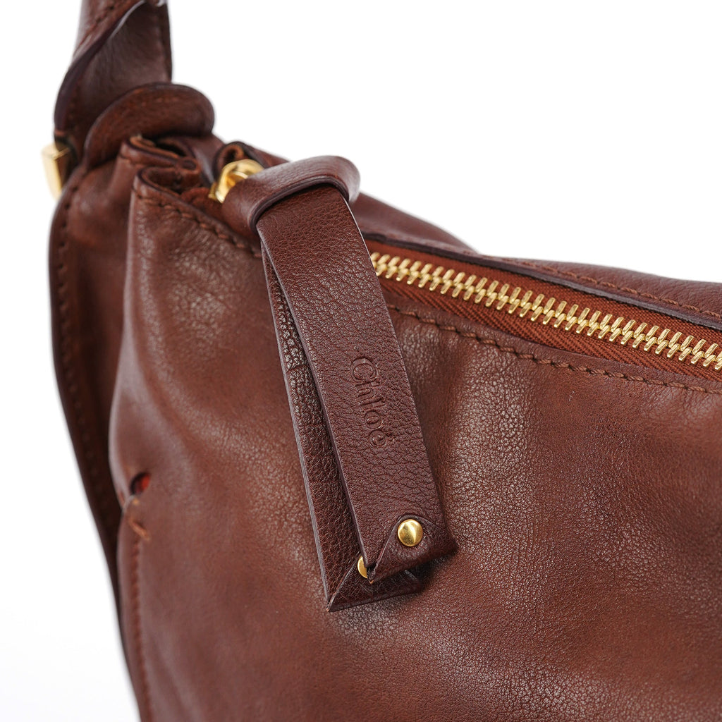 Brown Leather Marcie Shoulder Bag