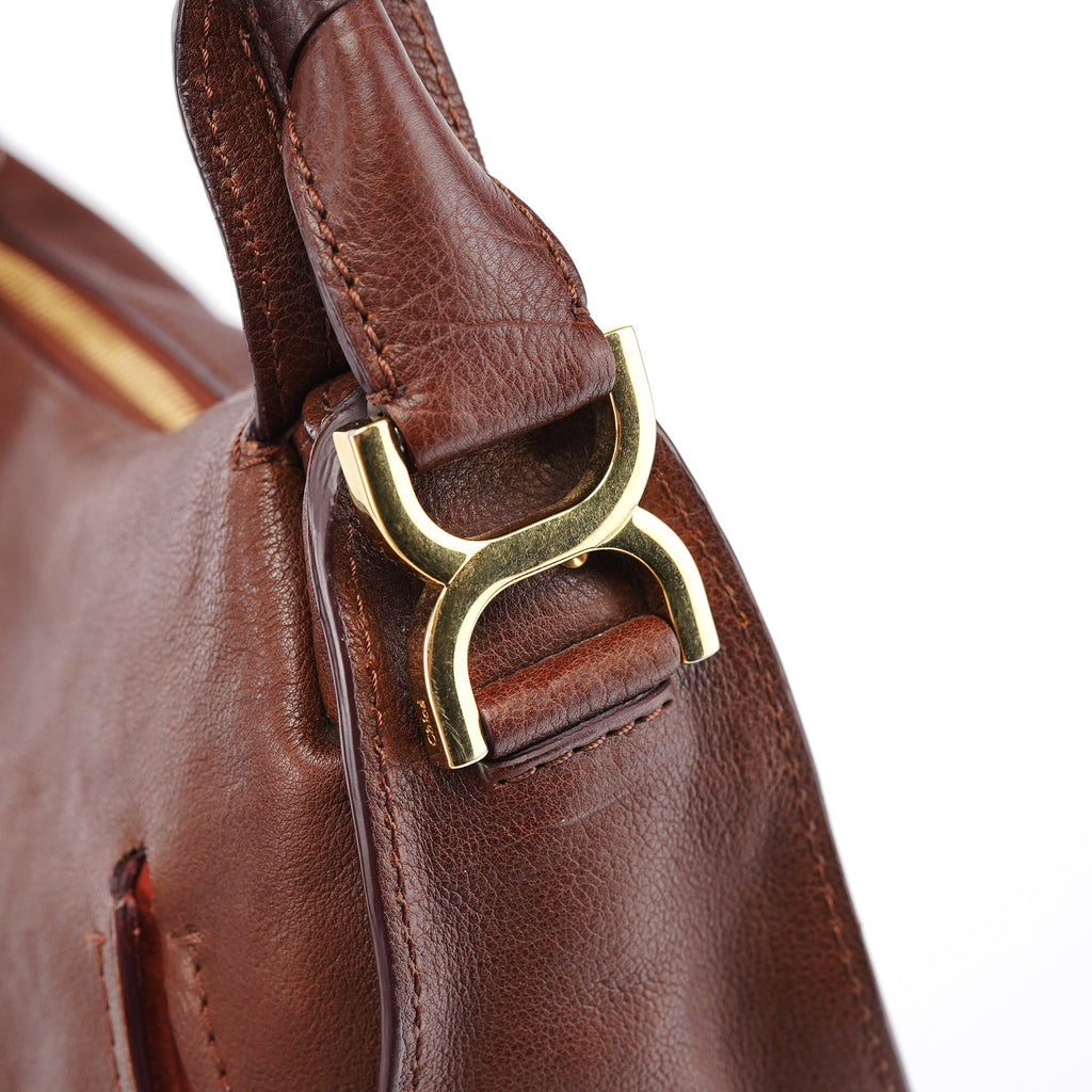 Brown Leather Marcie Shoulder Bag