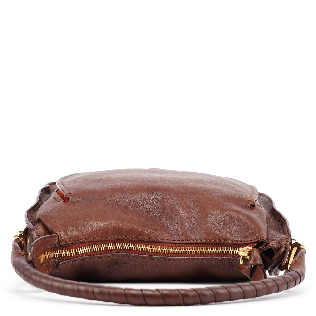 Brown Leather Marcie Shoulder Bag