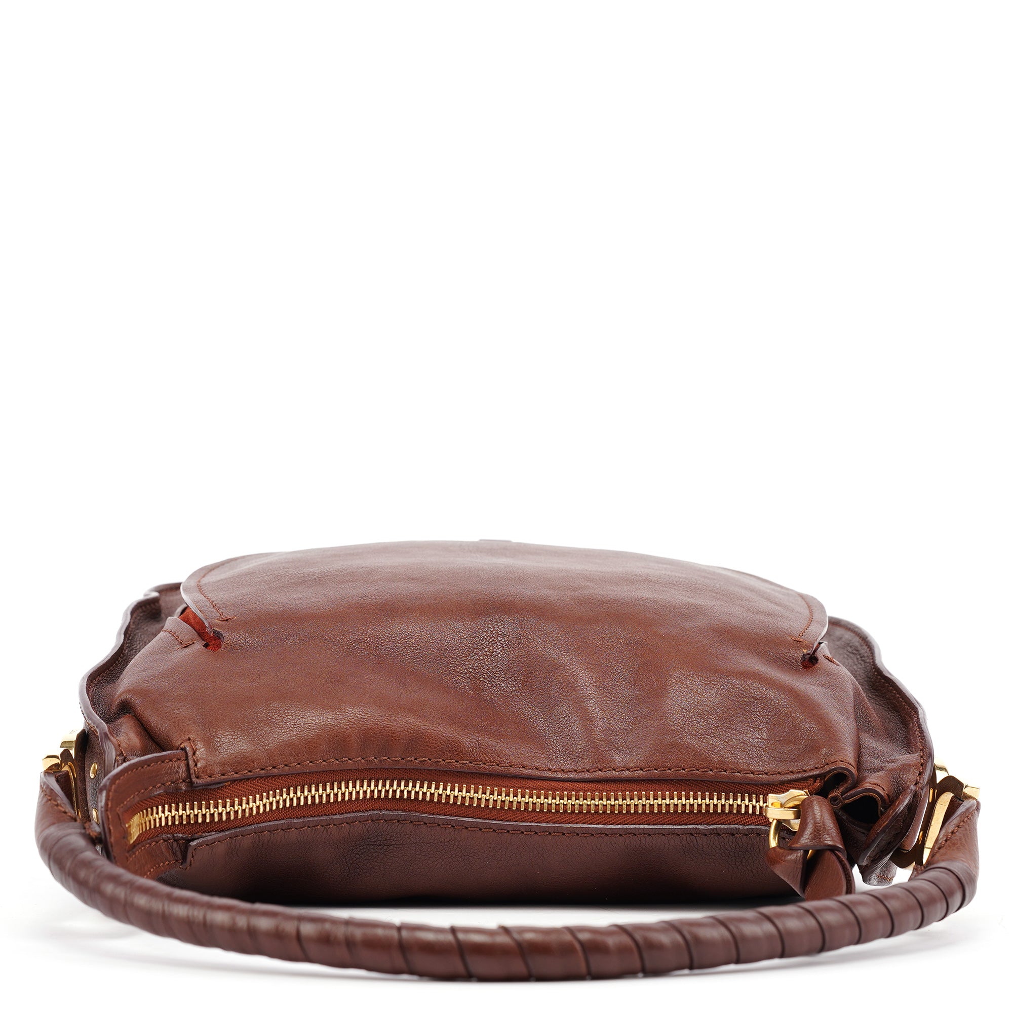 Brown Leather Marcie Shoulder Bag