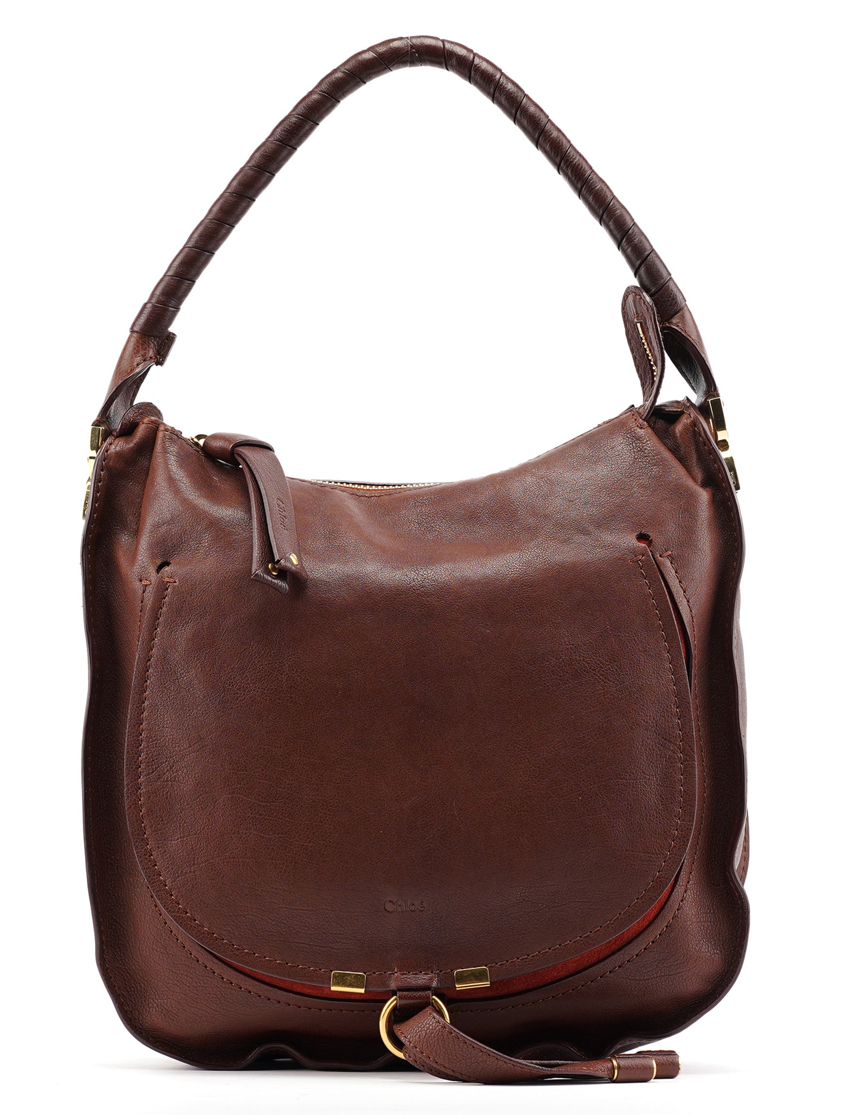 Brown Leather Marcie Shoulder Bag