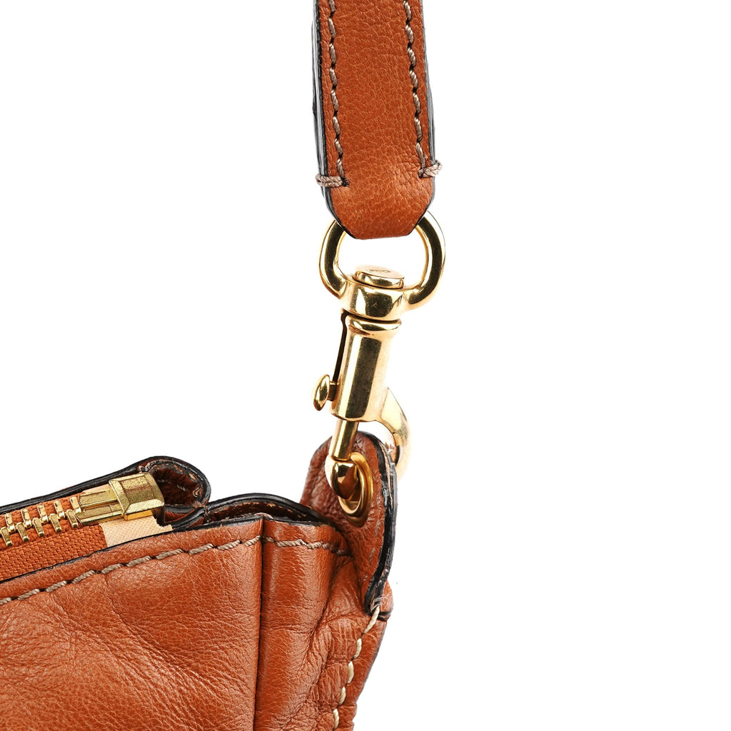 Brown Leather Marcie Turnlock 2-Way Bag
