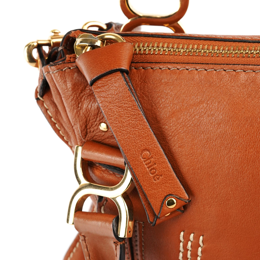 Brown Leather Marcie Turnlock 2-Way Bag
