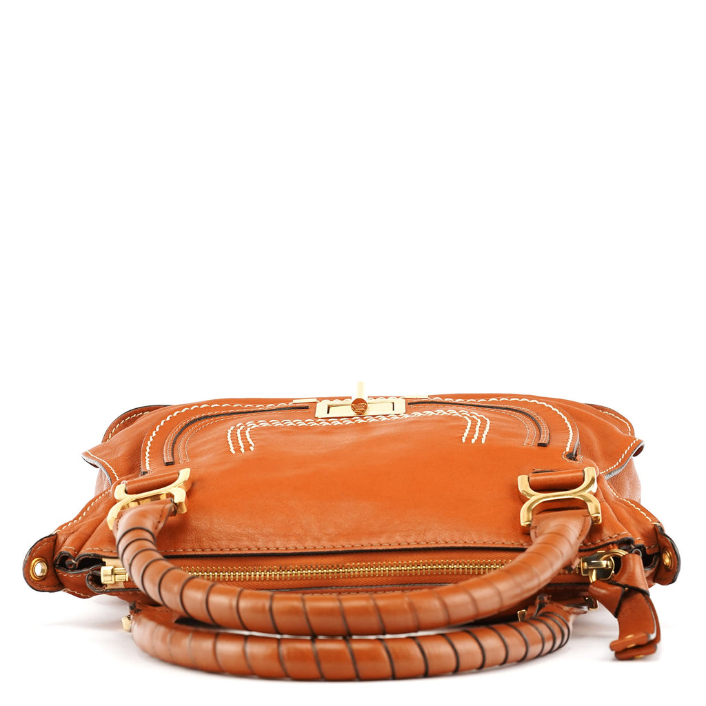 Brown Leather Marcie Turnlock 2-Way Bag