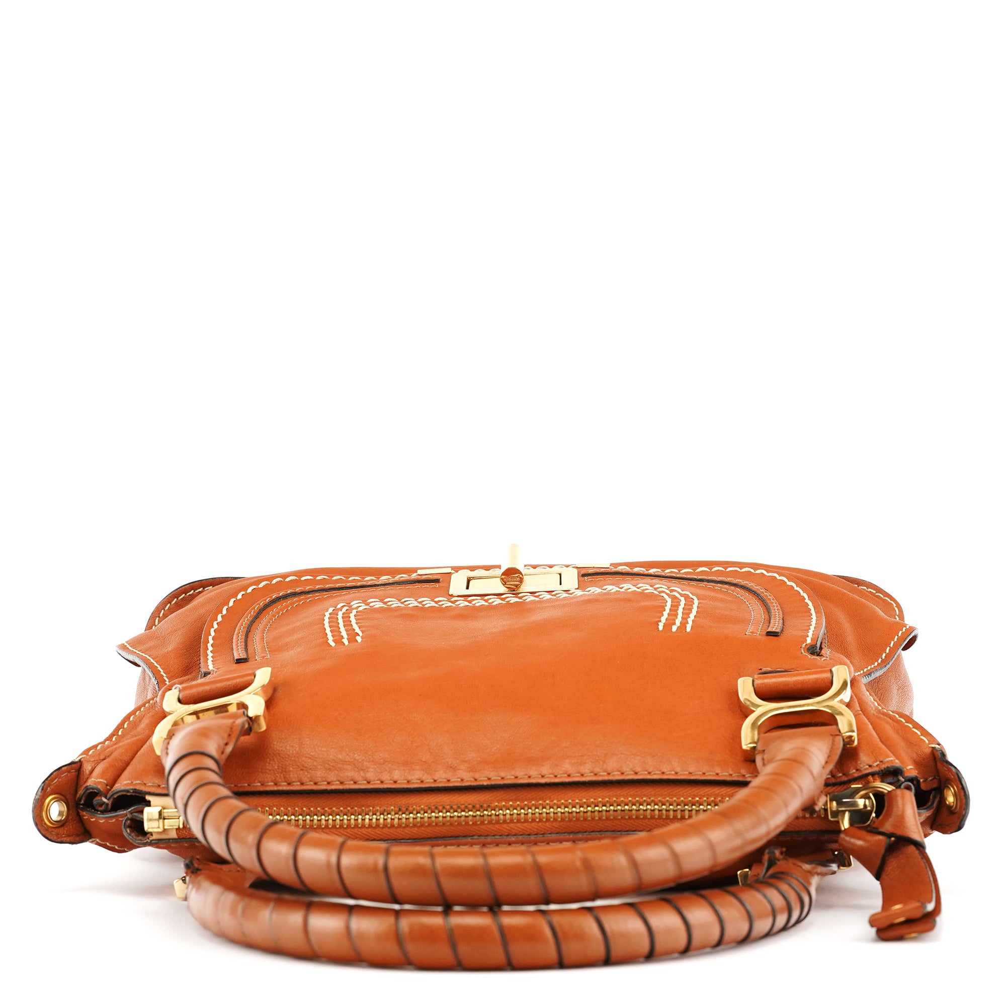 Brown Leather Marcie Turnlock 2-Way Bag