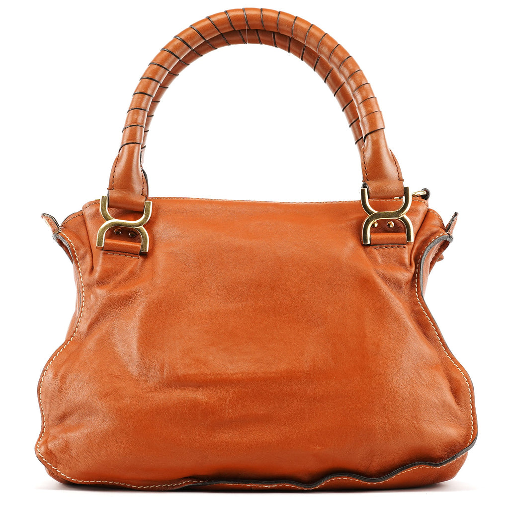 Brown Leather Marcie Turnlock 2-Way Bag
