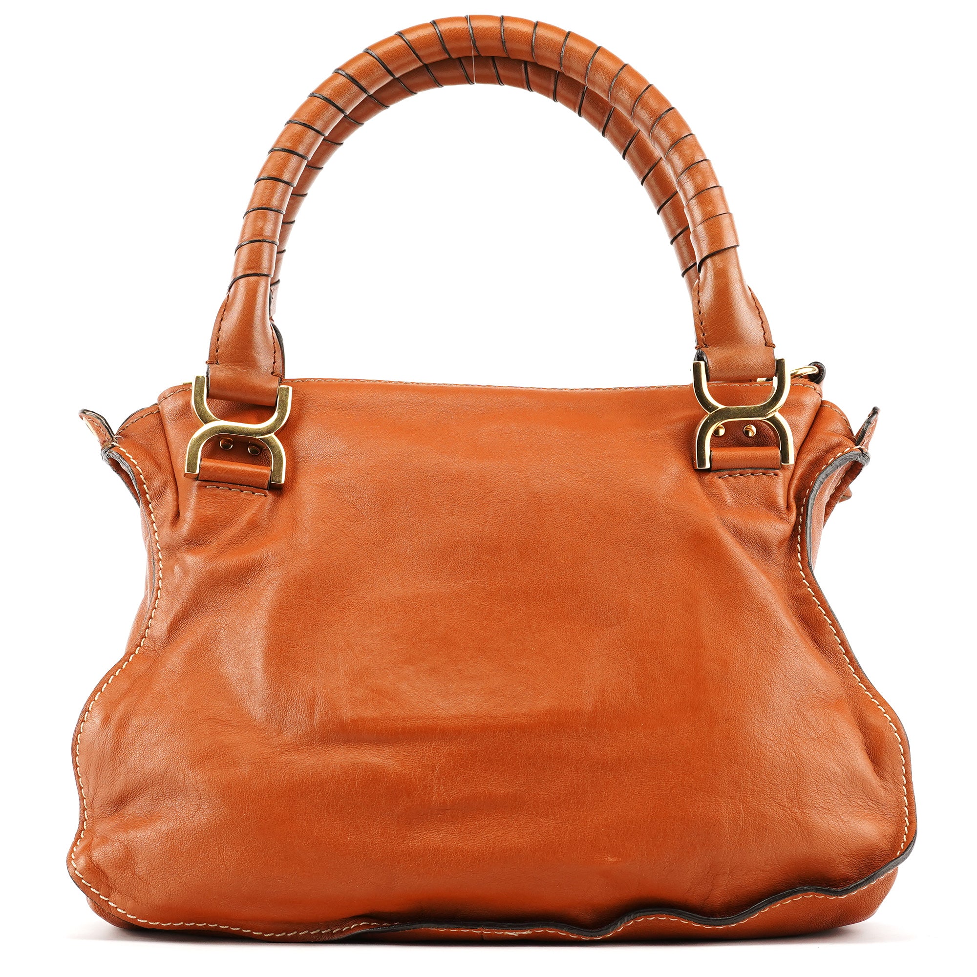 Brown Leather Marcie Turnlock 2-Way Bag