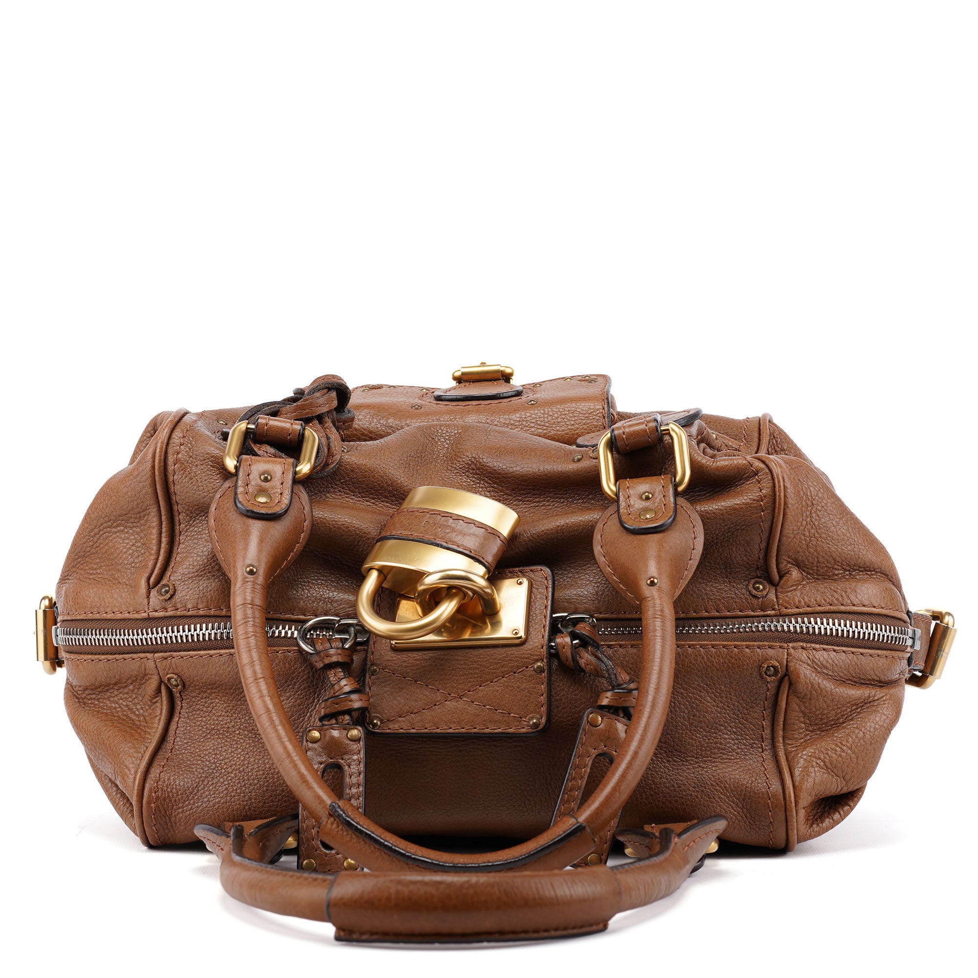 Brown Leather Paddington Padlock Shoulder Bag