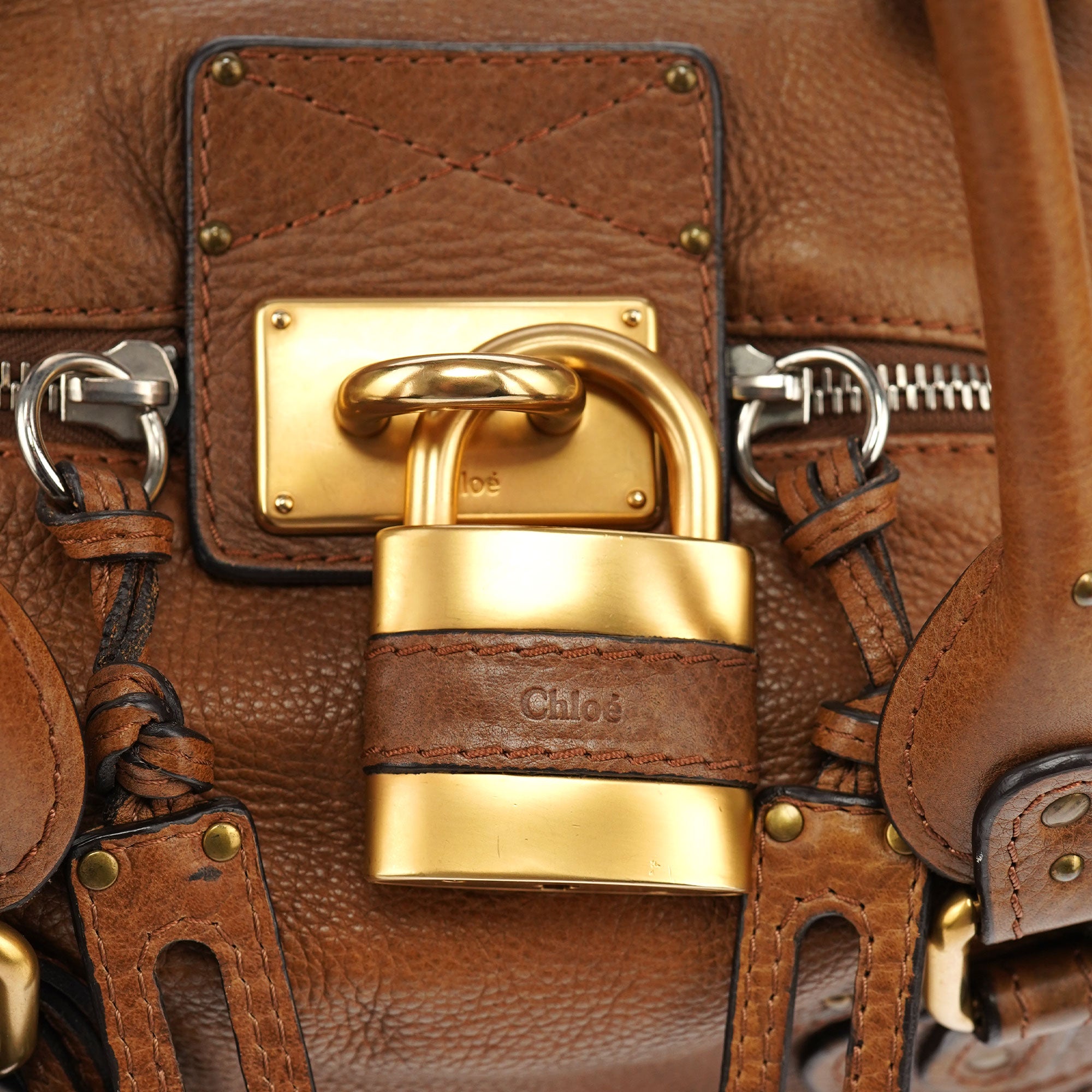 Brown Leather Paddington Pocket Shoulder Bag