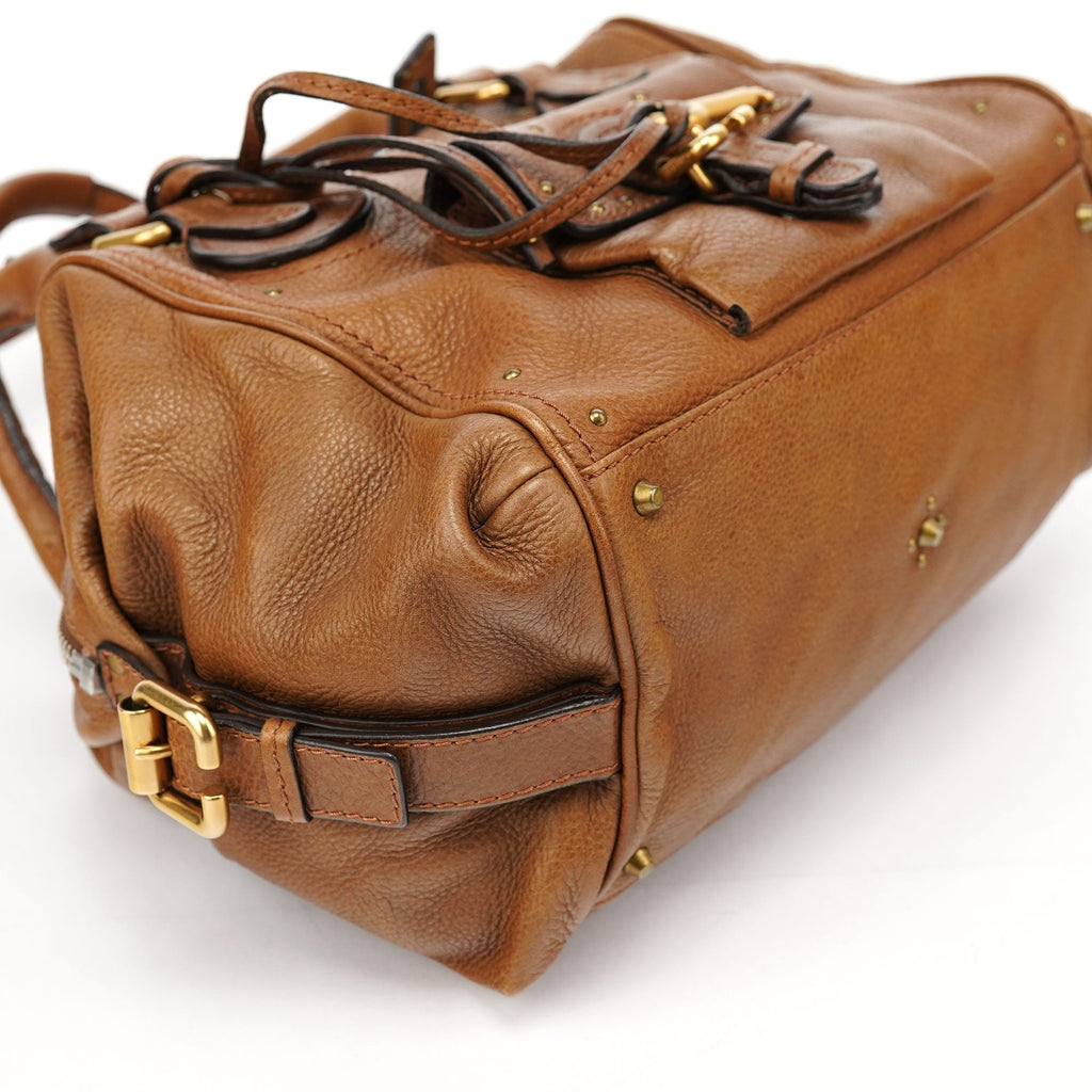 Brown Leather Paddington Pocket Shoulder Bag