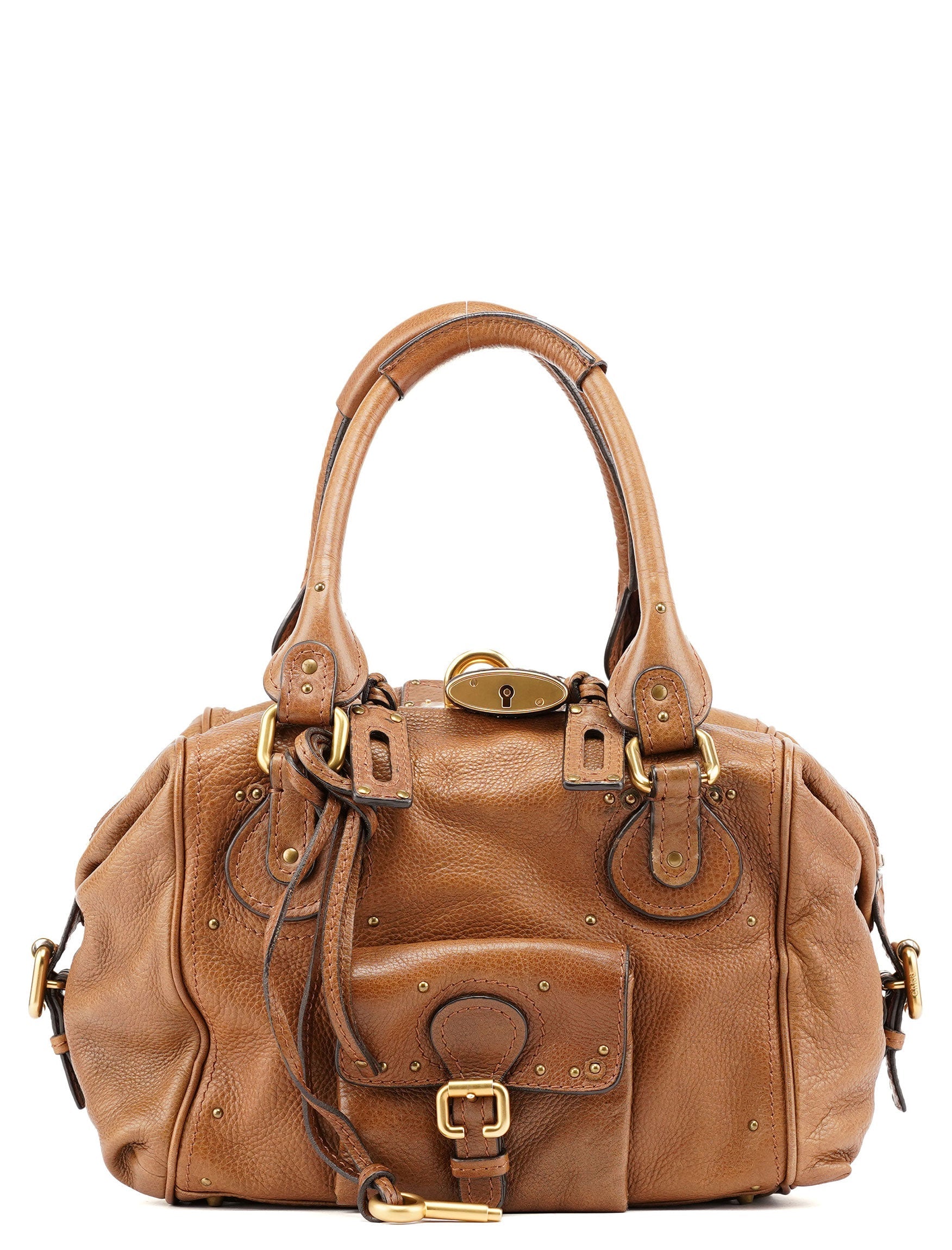 Brown Leather Paddington Pocket Shoulder Bag