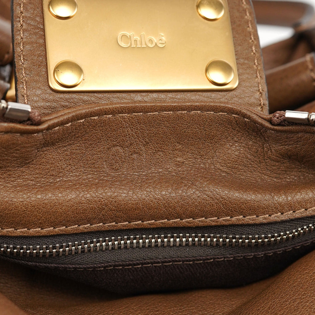 Brown Leather Paddington Pocket Shoulder Bag