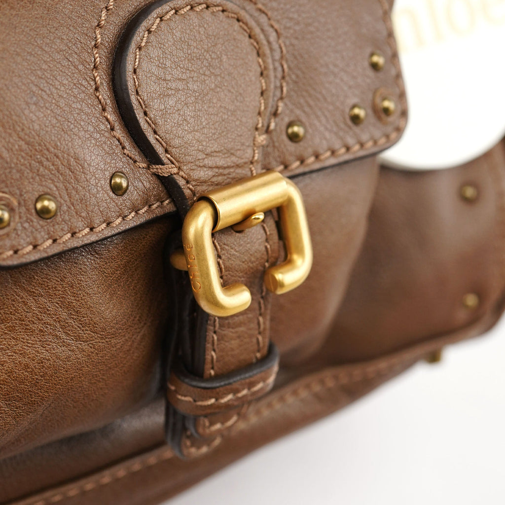 Brown Leather Paddington Pocket Shoulder Bag