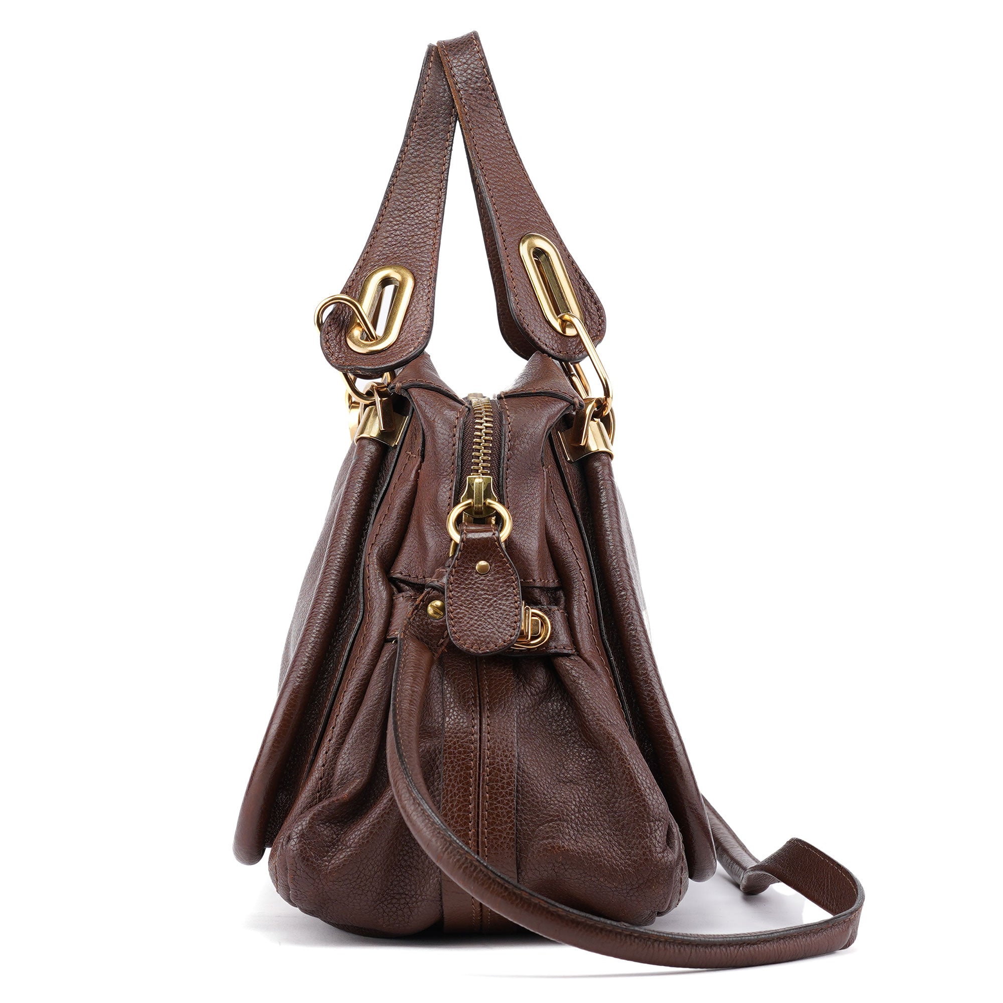 Brown Leather Paraty 2-Way Shoulder Bag
